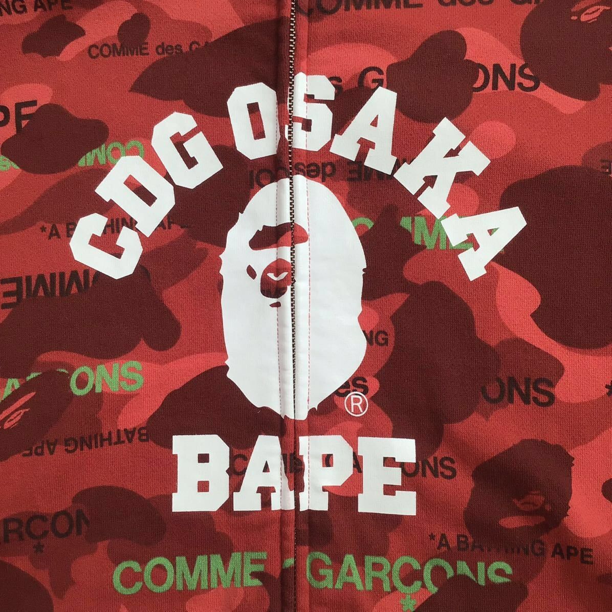 Bape × Comme des Garcons 2022 🔥CDG Osaka limited🔥 BAPE Red camo full zip hoodie APE Size US XXL / EU 58 / 5 - 4 Thumbnail