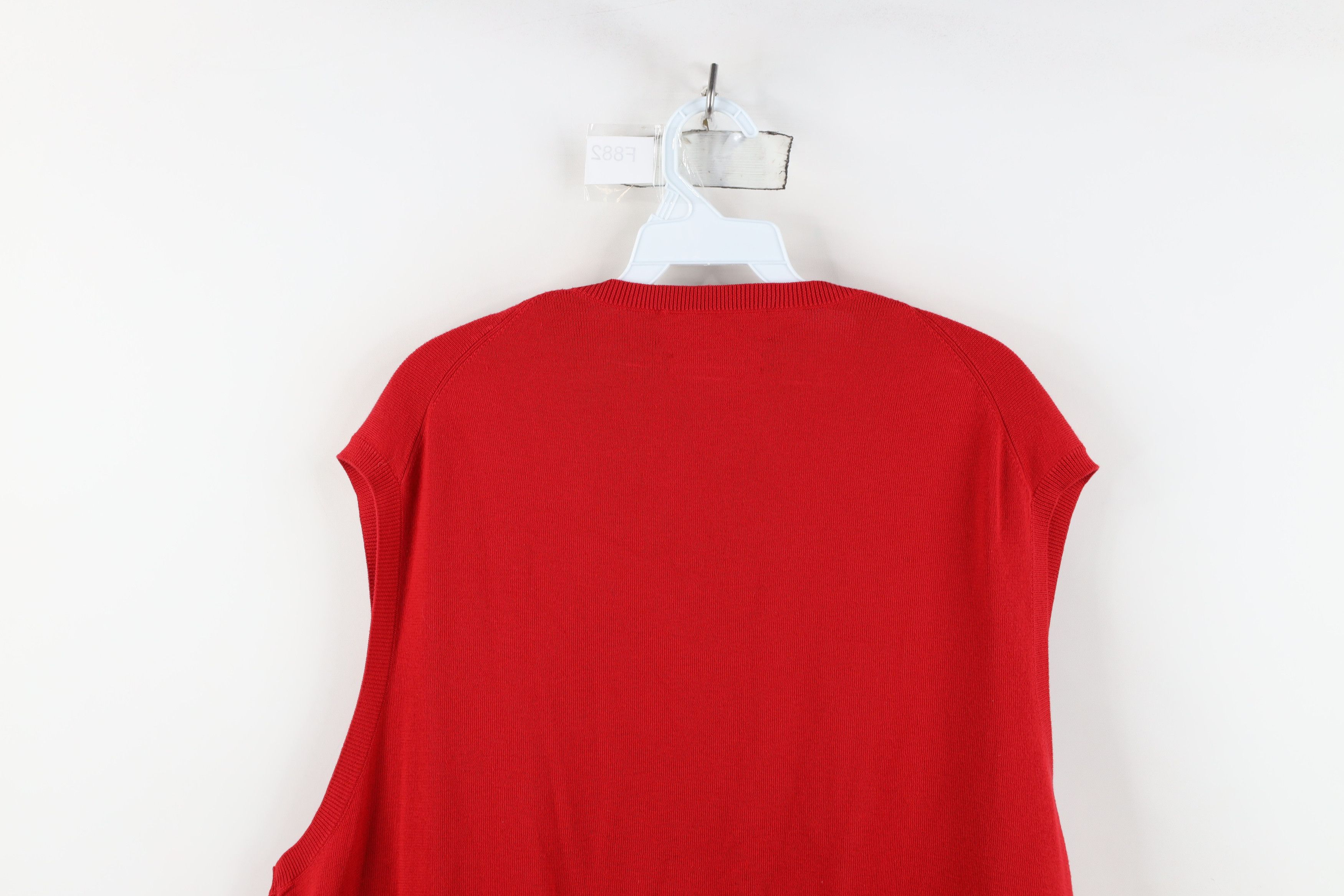 Ralph Lauren Vintage 90s Ralph Lauren Cotton Knit V-Neck Sweater Vest Red Size US XXL / EU 58 / 5 - 13 Thumbnail