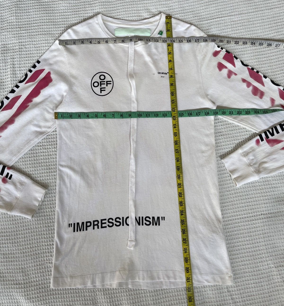 Off-White AW19🔥OFF WHITE✖️VIRGIL ABLOH🔥White Diag Stencil L/S Tshirt Size US M / EU 48-50 / 2 - 14 Thumbnail