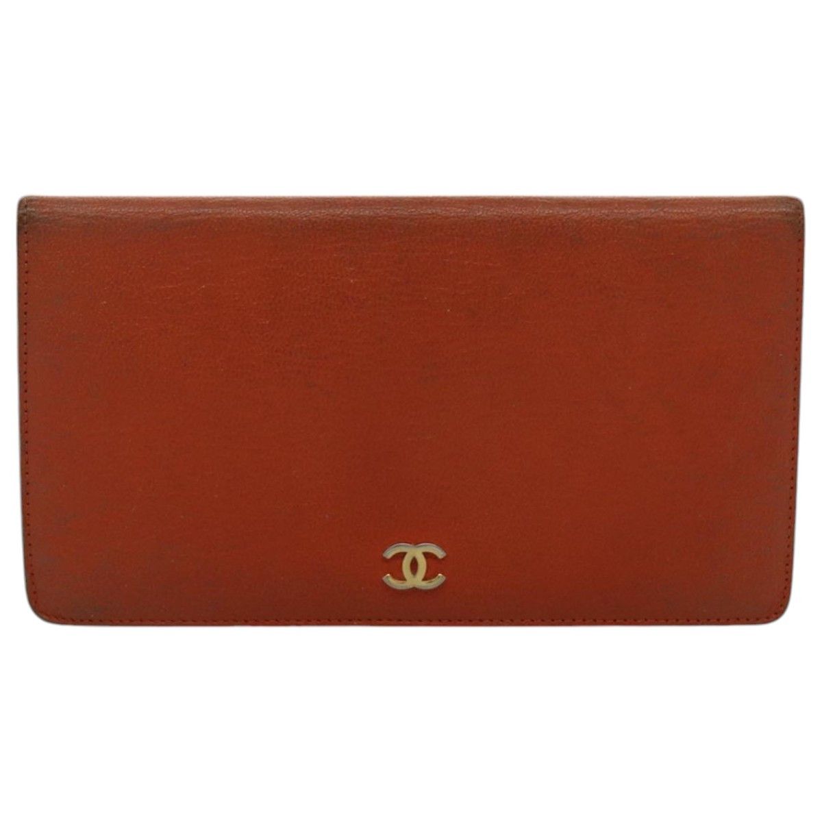 Chanel Coco Mark Orange Leather Wallet (Pre-Owned) Size ONE SIZE - 1 Thumbnail