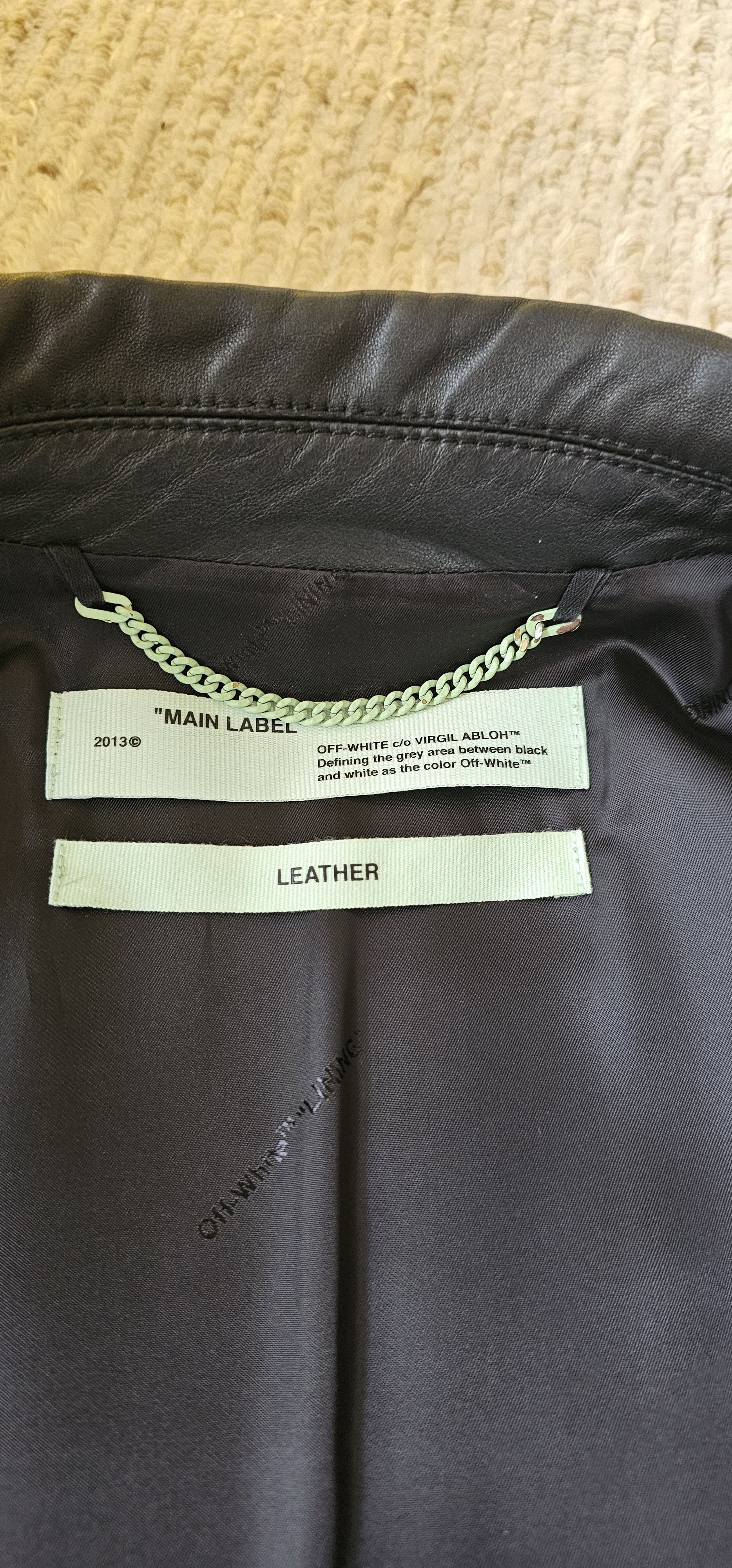 Off-White Off-White c/o Virgil Abloh "Business Casual" Leather Jacket Size US M / EU 48-50 / 2 - 3 Thumbnail