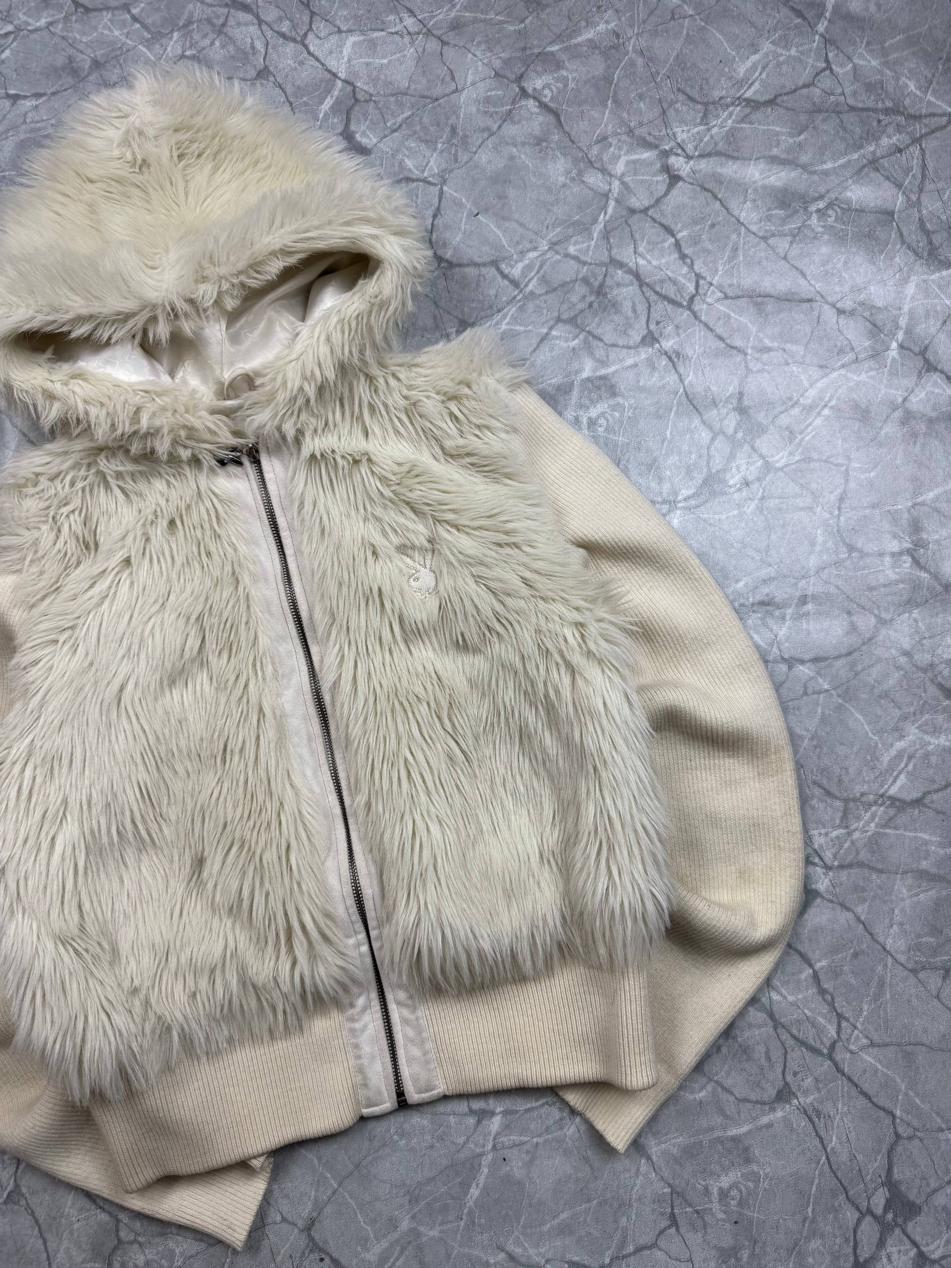 Playboy Playboy Faux Fur Fuzzy Mohair Jacket Size S / US 4 / IT 40 - 1 Thumbnail