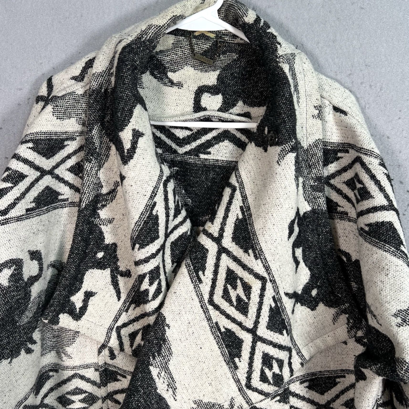 Anthropologie VINTAGE Capulet Anthropologie Wrap Coat Coat Wool Blend Oversized Southwest Boho Womens L White Gray L Capulet For Anthropologie Size L / US 10 / IT 46 - 4 Thumbnail