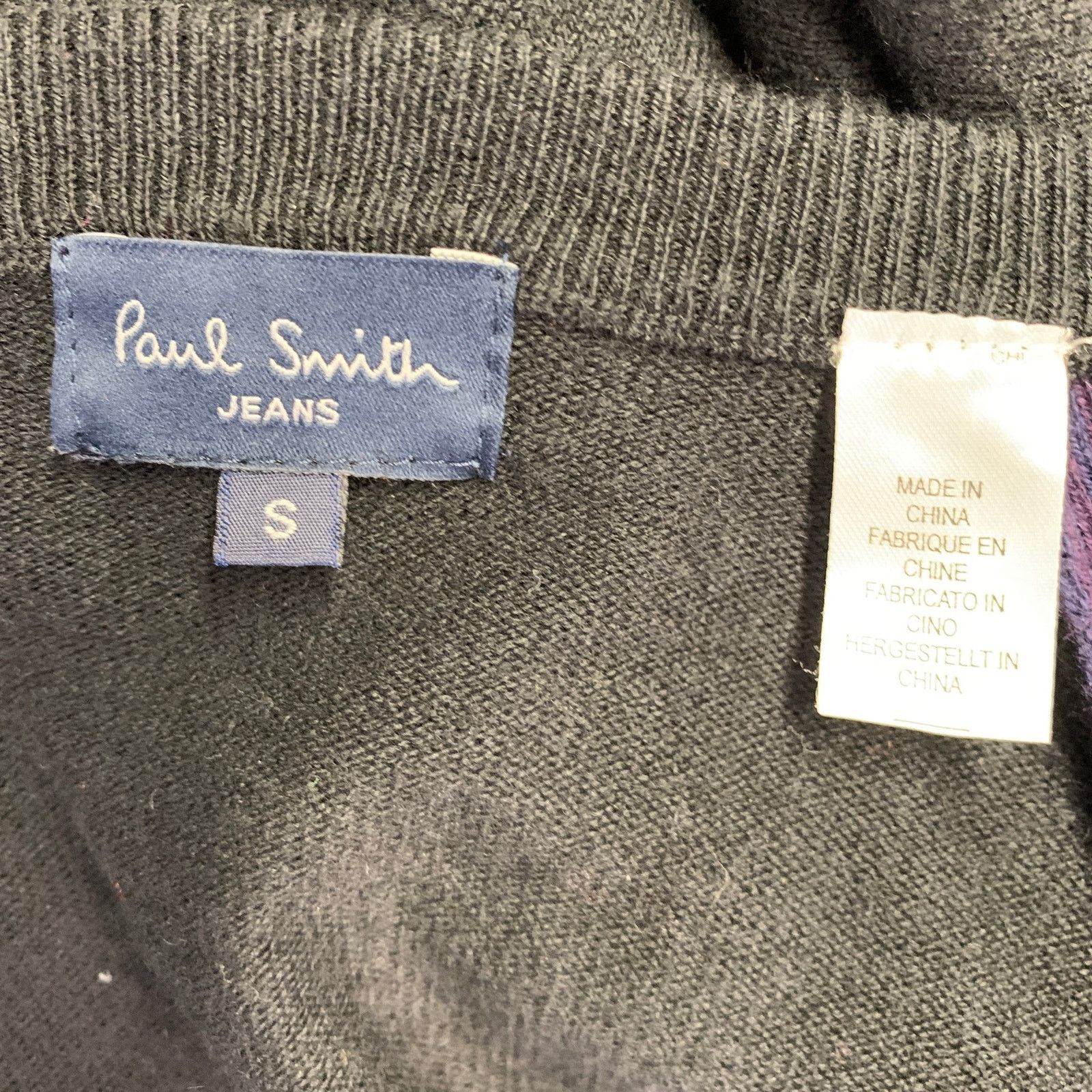 Paul Smith Size S Black Purple Cotton Wool Zip Up Cardigan Size US S / EU 44-46 / 1 - 4 Thumbnail