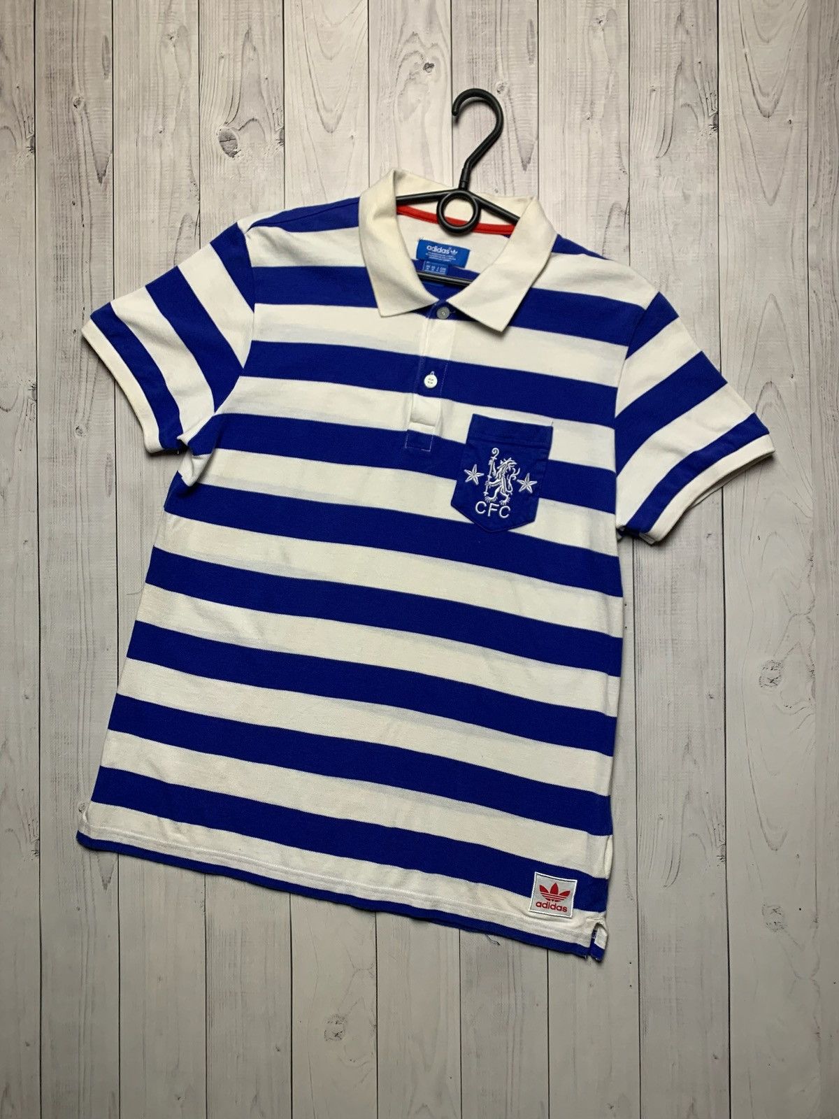 Adidas × Chelsea Soccer × Vintage Vintage adidas Chelsea polo striped logo rare size M Size US M / EU 48-50 / 2 - 1 Thumbnail