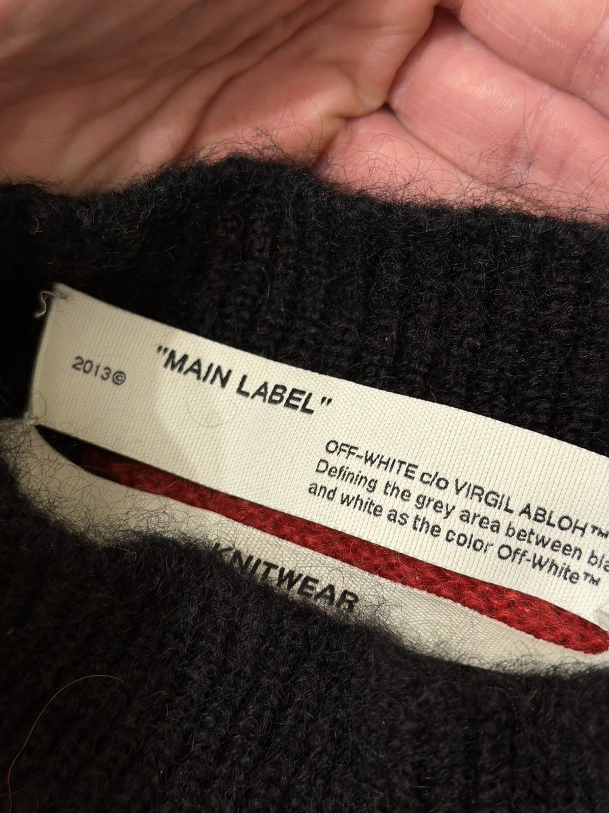 Off-White Off-White Diag Mohair Sweater Red/Black Size L Size US L / EU 52-54 / 3 - 4 Thumbnail