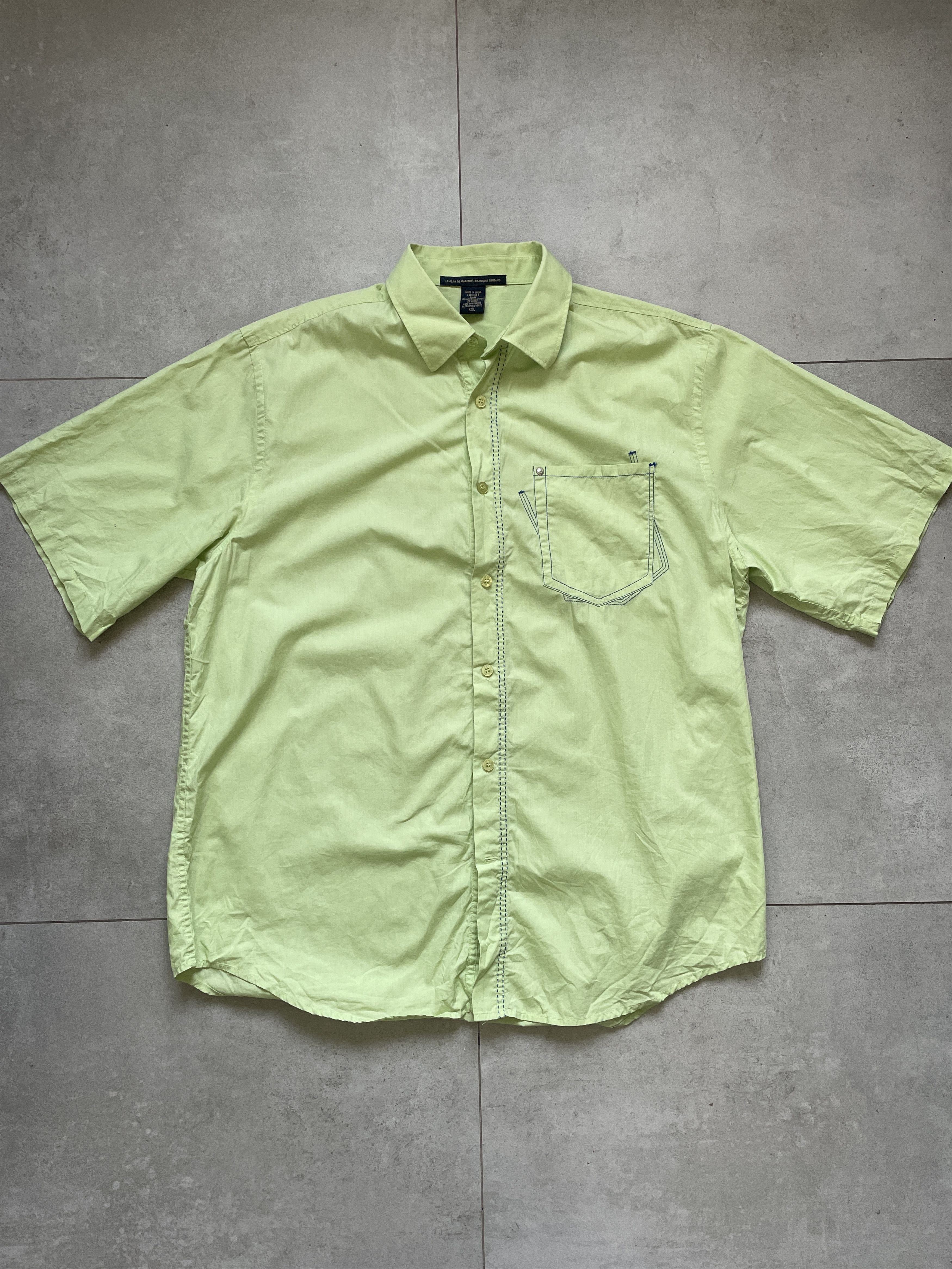 Marithe + Francois Girbaud M + FG LE JEAN DE MARITHE FRANCOIS GIRBAUD LIME BAGGY SHIRT Size US XXL / EU 58 / 5 - 1 Thumbnail