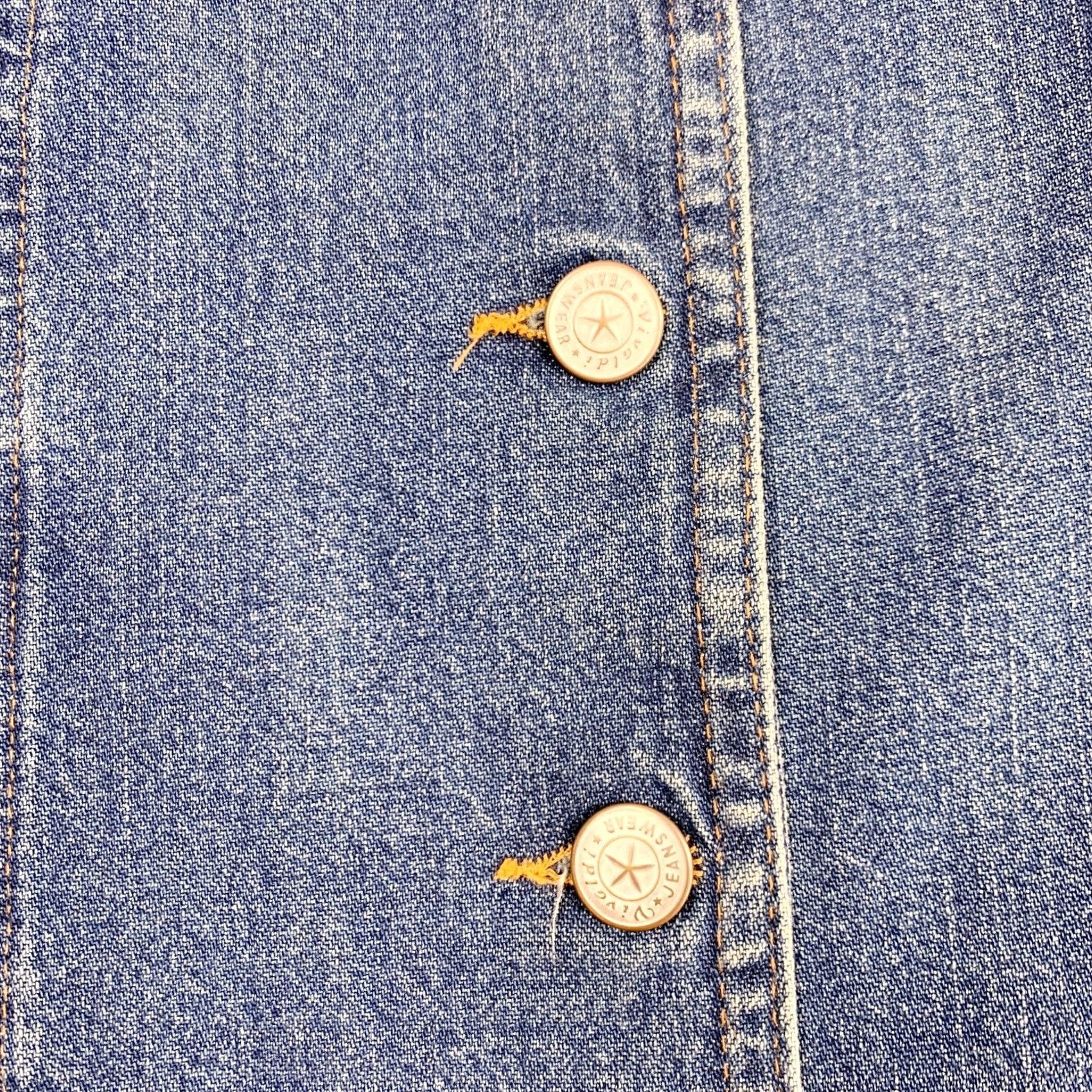 Denime VINTAGE Vivaldi Denim Vest Shirt Women M Blue 90s Western Grunge Button Up Size Medium Size 32" / US 10 / IT 46 - 3 Thumbnail
