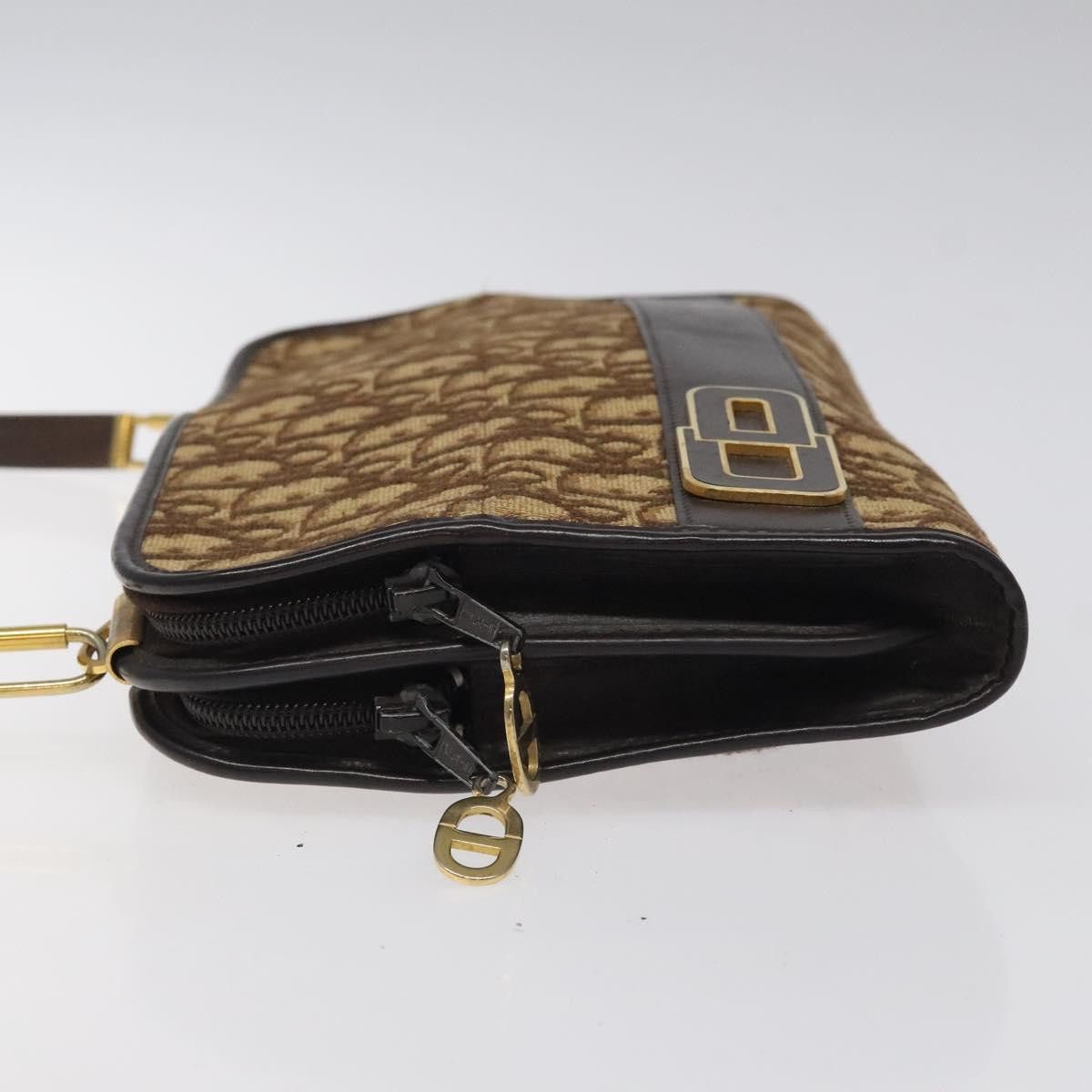 Dior DIOR Trotter Canvas Shoulder Bag Brown Gold Size ONE SIZE - 4 Thumbnail
