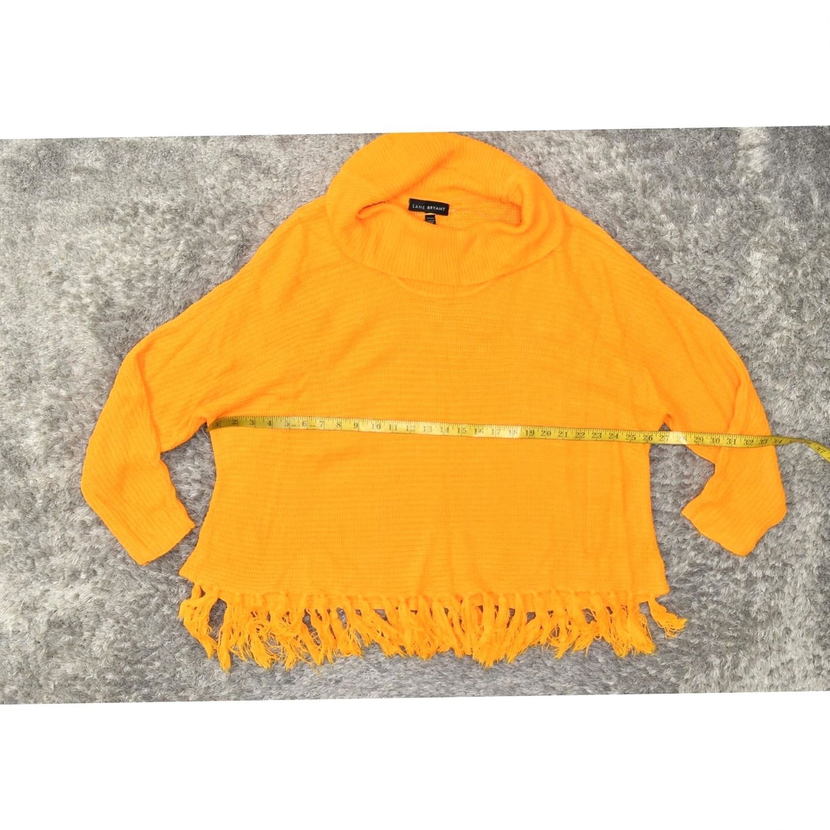 Vintage Lane Bryant Orange Acrylic Pullover Sweater Plus 22/24 Cowl Neck Solid Women’s Clothing Sweaters Mens Girls Size 3XL / US 20-22 - 2 Thumbnail
