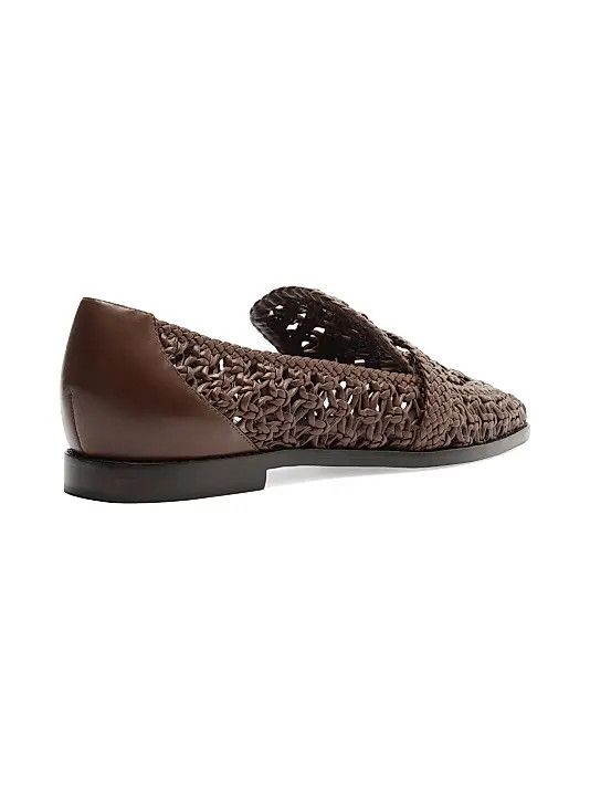 Alexandre Birman os11x1225 Jane Tresse Woven Leather Loafers in Rich Brown Size US 7 / IT 37 - 5 Thumbnail