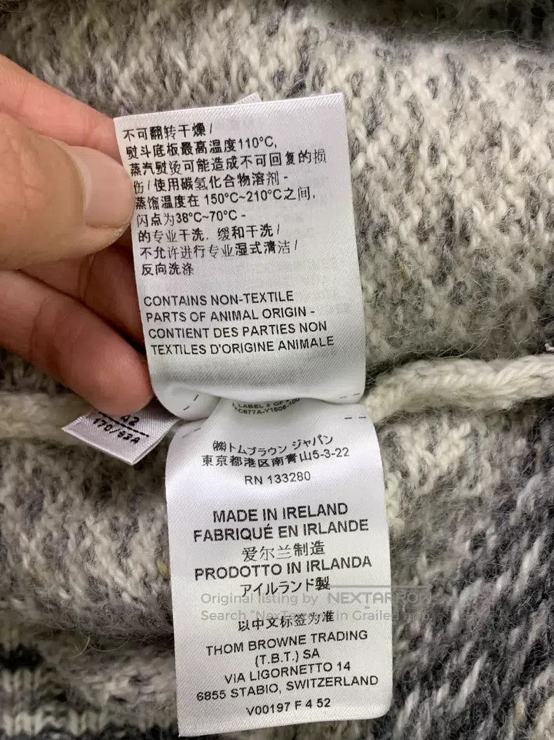Thom Browne Thom Browne White Colorblock Fair Isle Knit Cardigan Size US XS / EU 42 / 0 - 7 Thumbnail