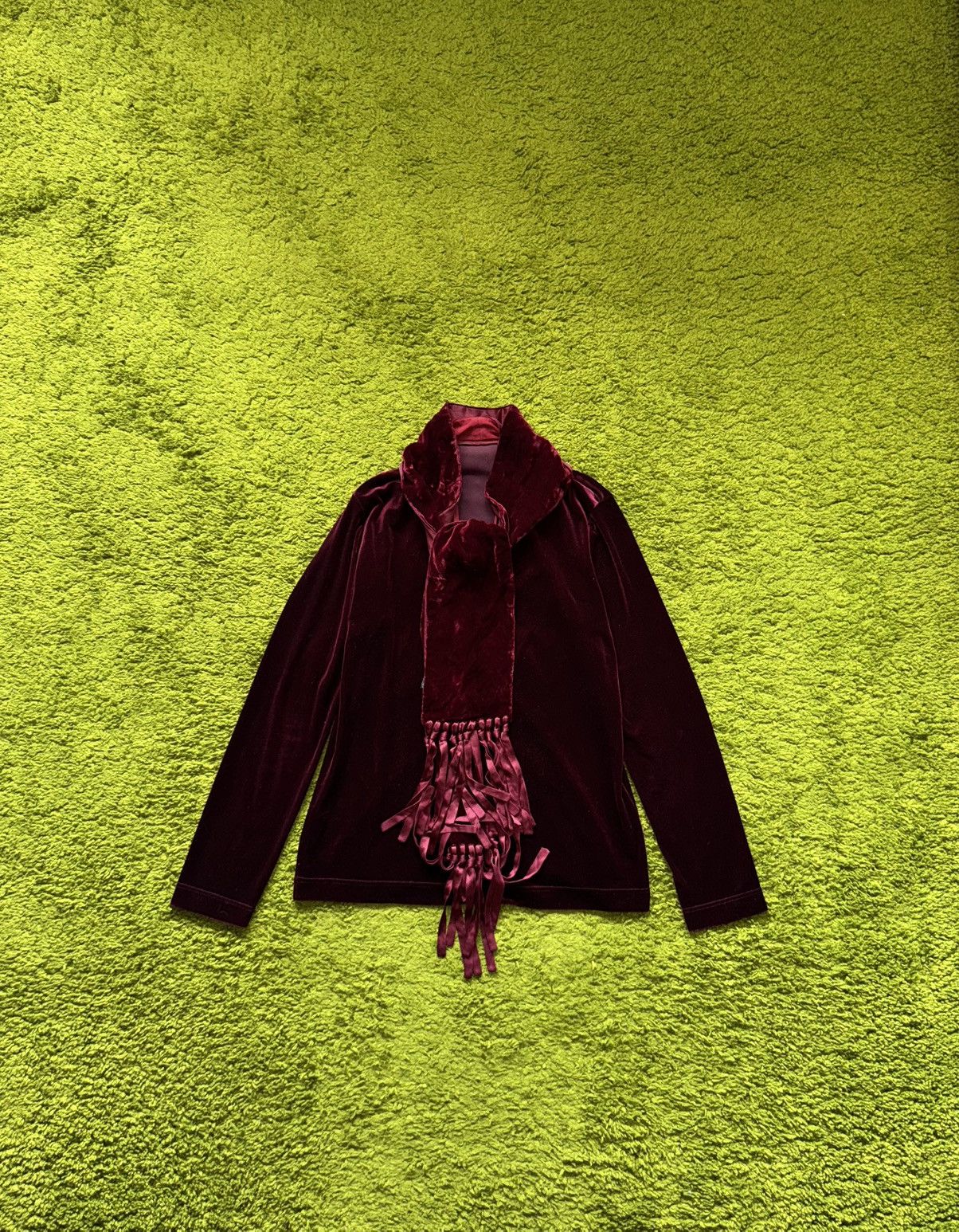 Yves Saint Laurent Yves Saint Laurent rive gauche 1990s archive velour blouse Size L / US 10 / IT 46 - 1 Thumbnail