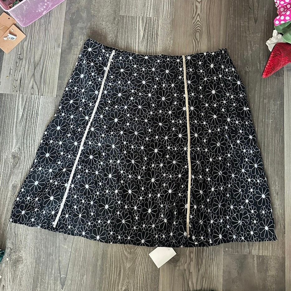 Other autograph vintage floral embroidered midi skirt black white Size 42" / US 20 - 1 Thumbnail