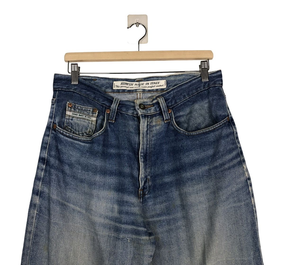 Edwin 🔥VINTAGE DENIM JEANS BIKER EDWIN MADE IN ITALY Size US 34 / EU 50 - 3 Thumbnail
