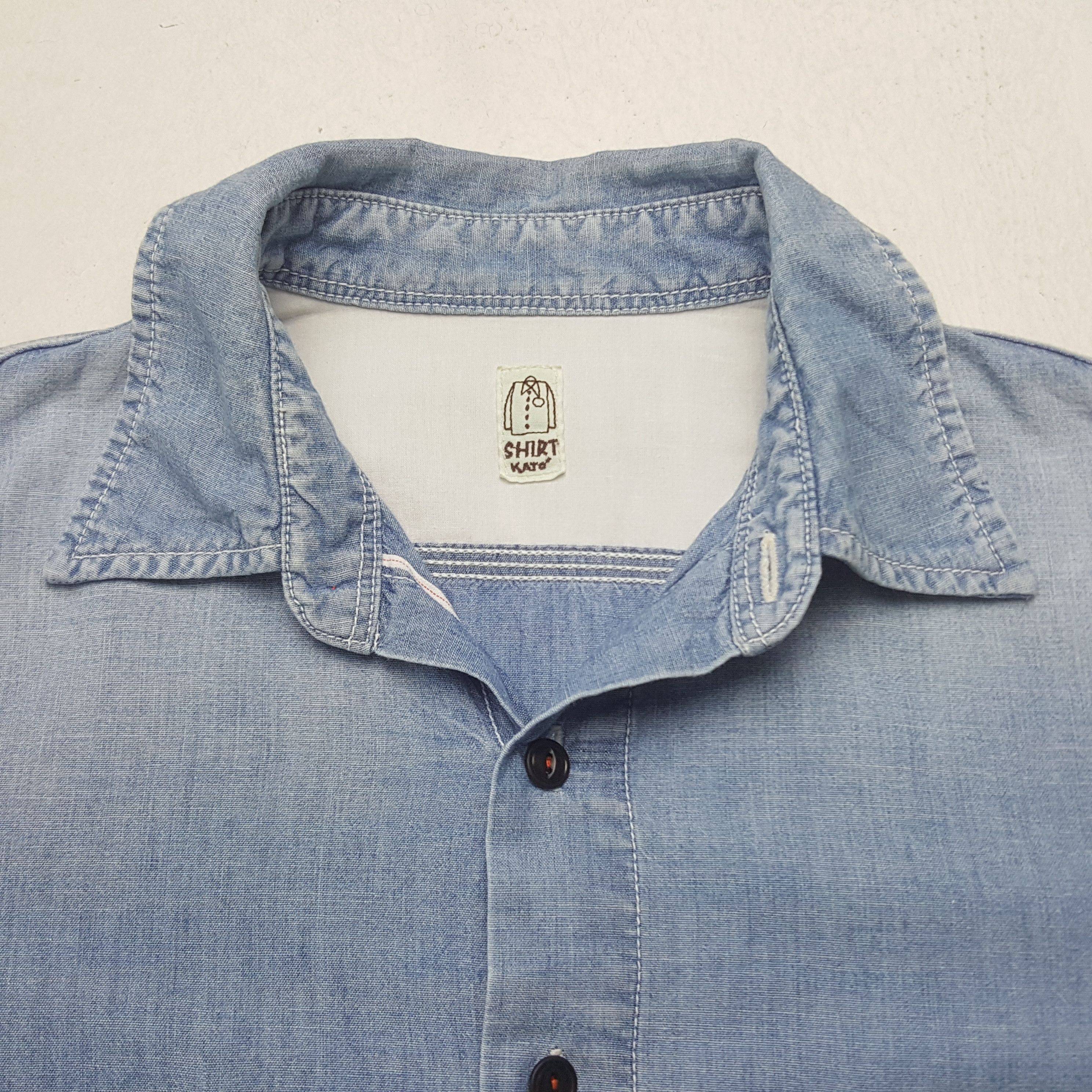 Japanese Brand × Vintage Vintage SHIRT TARO Denim Button Up Shirt Size US S / EU 44-46 / 1 - 4 Thumbnail