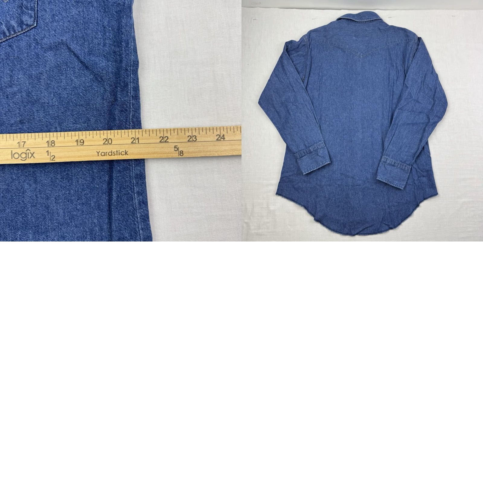 Wrangler VINTAGE Wrangler Denim Pearl Snap Shirt Adults Large Blue Western Shirt Men's L Denim Pearl Snap Western 90s Wrangler Shirt Mens Size US L / EU 52-54 / 3 - 8 Thumbnail