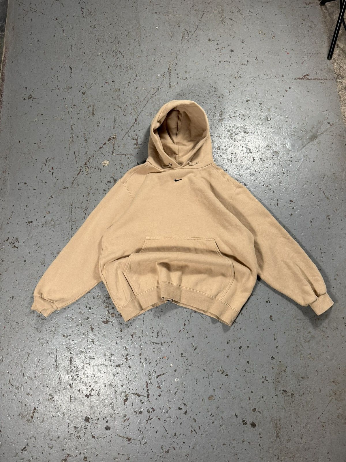 Vintage Nike Centre Swoosh Cream Off White Hoodie