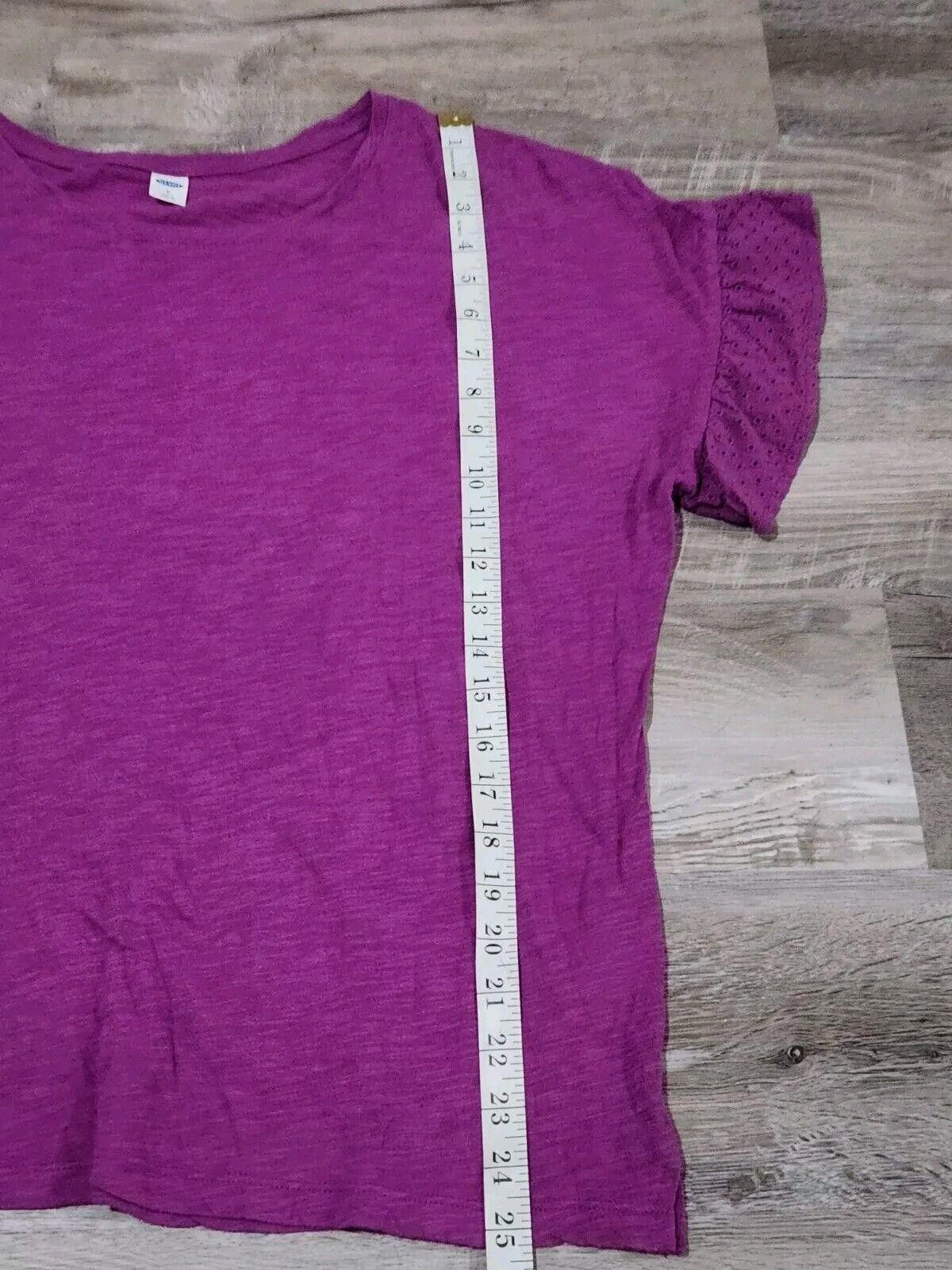 Old Navy Womens Lot Top Medium Purple Black Ruffle Sleeve Peplum Size M / US 6-8 / IT 42-44 - 5 Thumbnail
