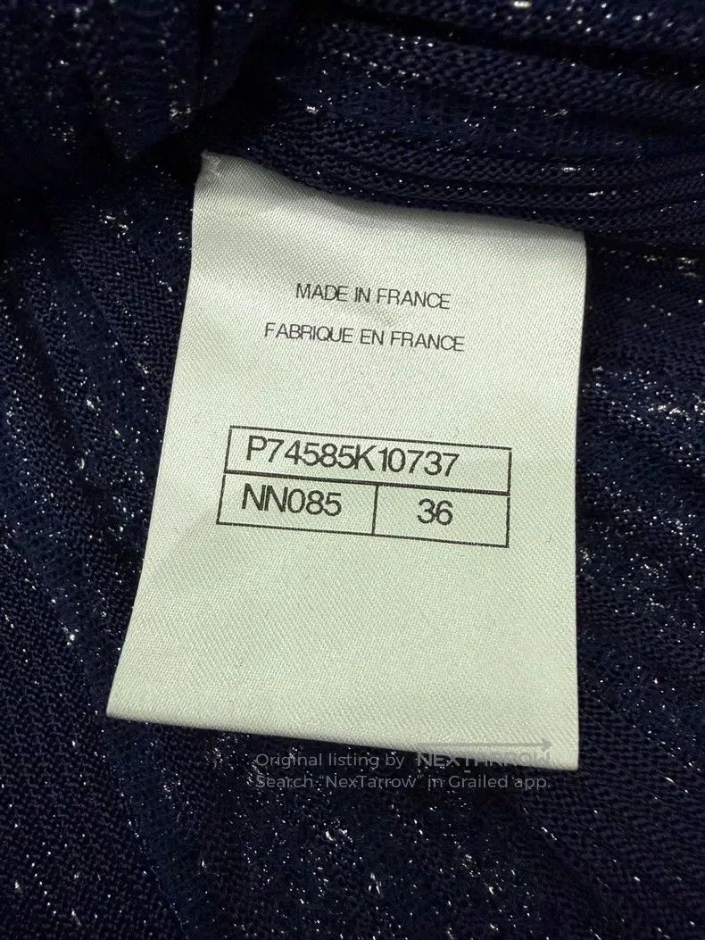 Chanel Chanel Dark blue starry-coloured knitted cardigan coat Size XS / US 0-2 / IT 36-38 - 5 Thumbnail