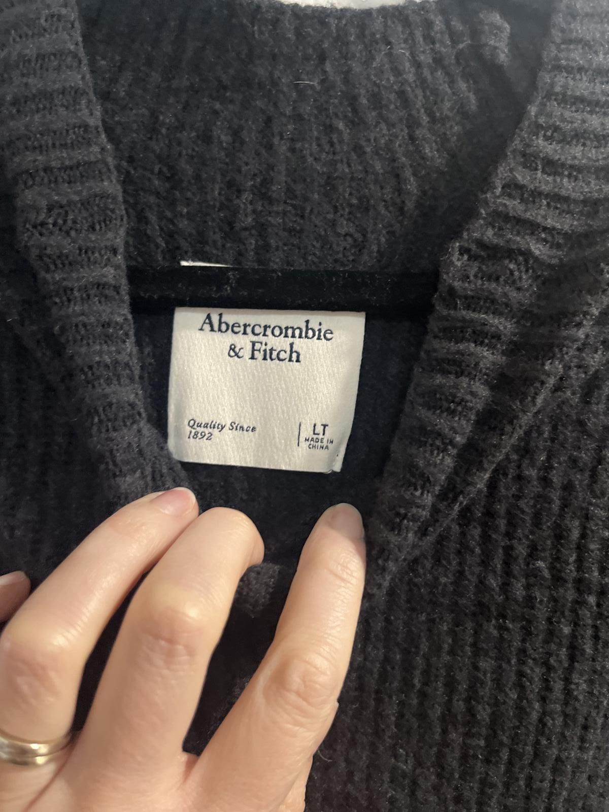Abercrombie & Fitch Abercrombie & Fitch Black Knit Sweater Dress - Tall Large Size L / US 10 / IT 46 - 3 Thumbnail