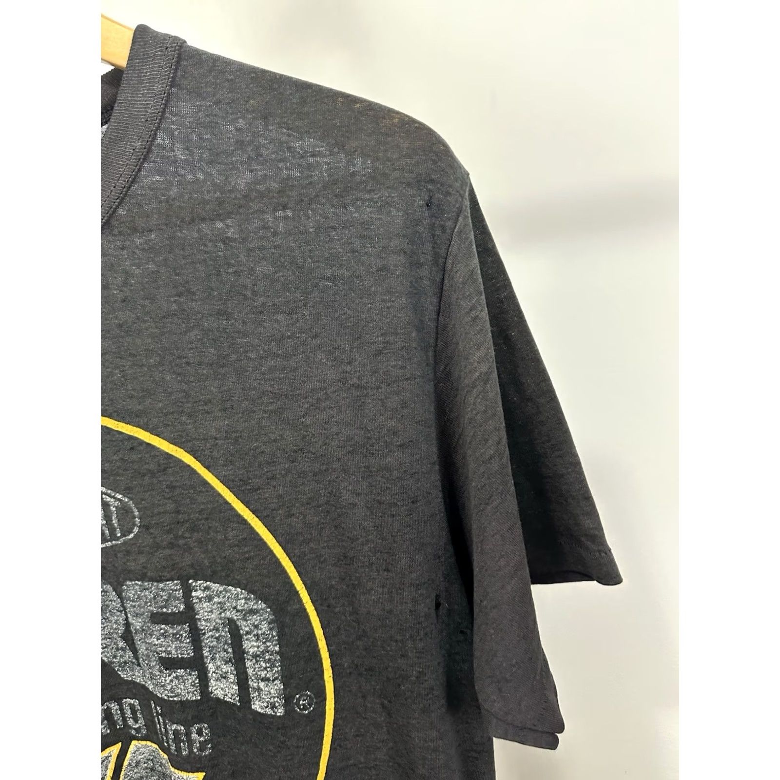 Champion VINTAGE Champion Stren Fishing Paper Thin Burnout Worn Thrashed T-Shirt XL Black Mens Size US XL / EU 56 / 4 - 7 Thumbnail