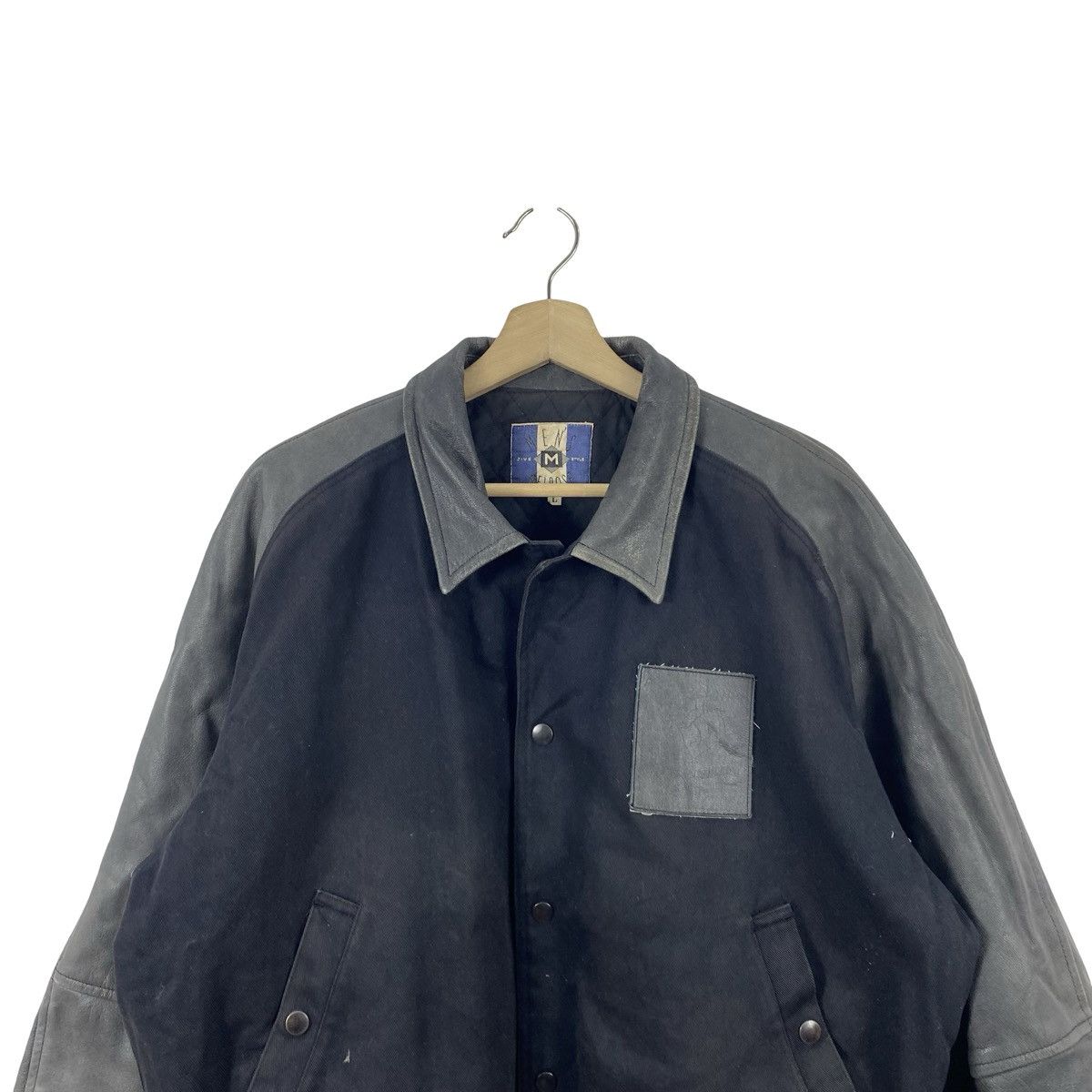 Vintage Vintage M.E.N.C Melrose Leather Sleeve Varsity Bomber Size US L / EU 52-54 / 3 - 2 Thumbnail