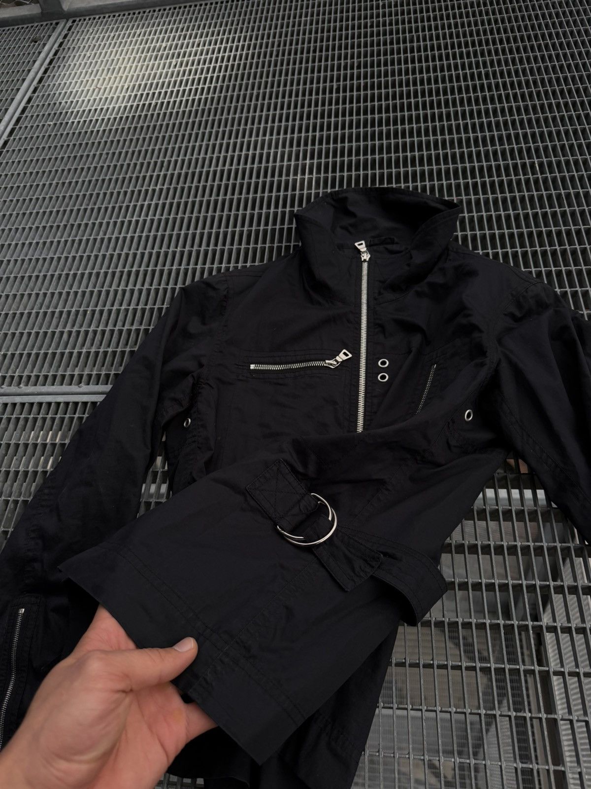 Prada Vintage 00s Prada Nylon Biker Jacket Size US S / EU 44-46 / 1 - 8 Thumbnail