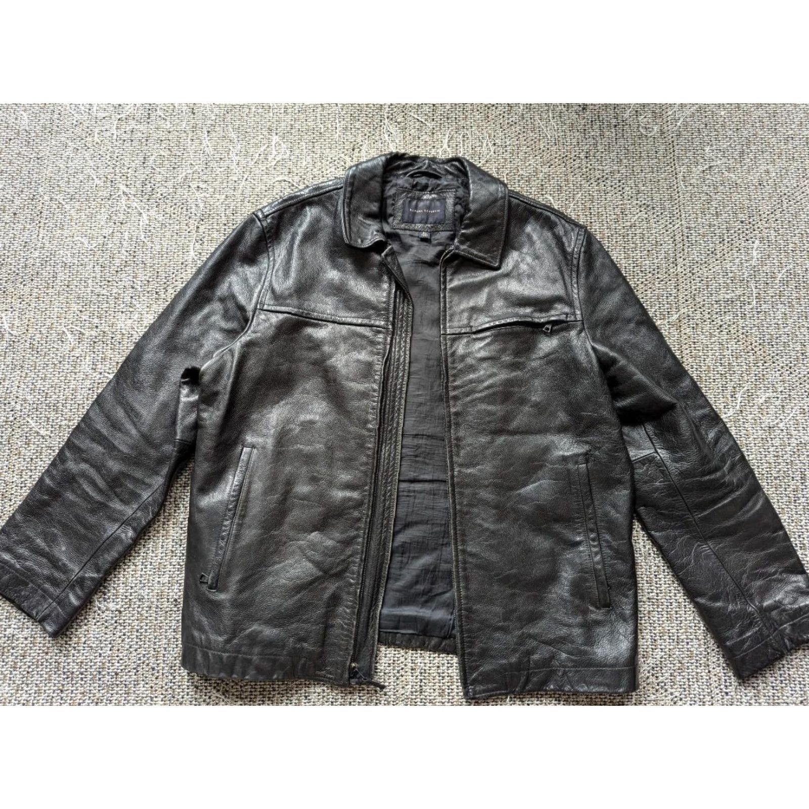 Banana Republic Banana Republic leather jacket XL black cowhide MOTORCYCLE jacket Mens XL Black leather Motorcycle Jacket Size US XL / EU 56 / 4 - 7 Thumbnail