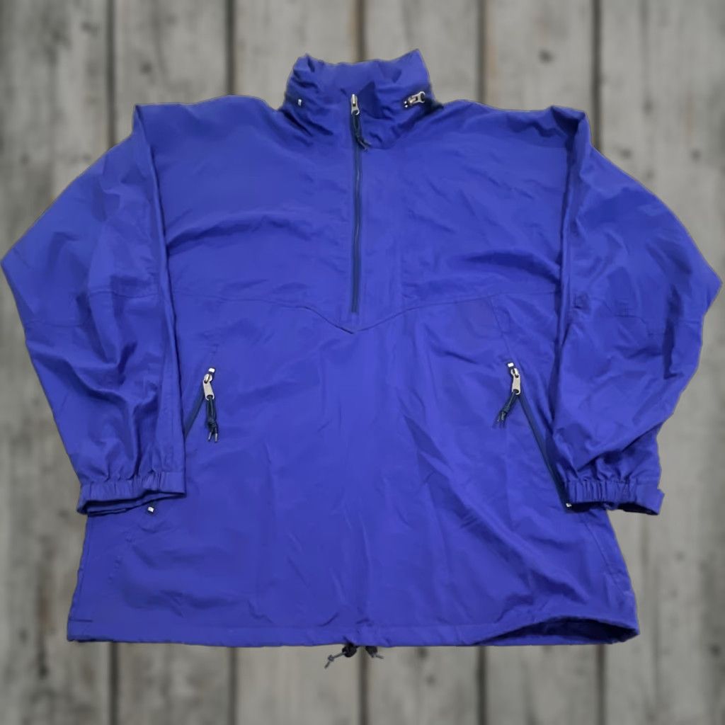 Vintage VINTAGE EMS Anorak Windbreaker Jacket Men's L Blue Hooded Zip Pockets 90s Outdoor Cycling Hiking Running Walking Quarter Zip Size US L / EU 52-54 / 3 - 1 Thumbnail