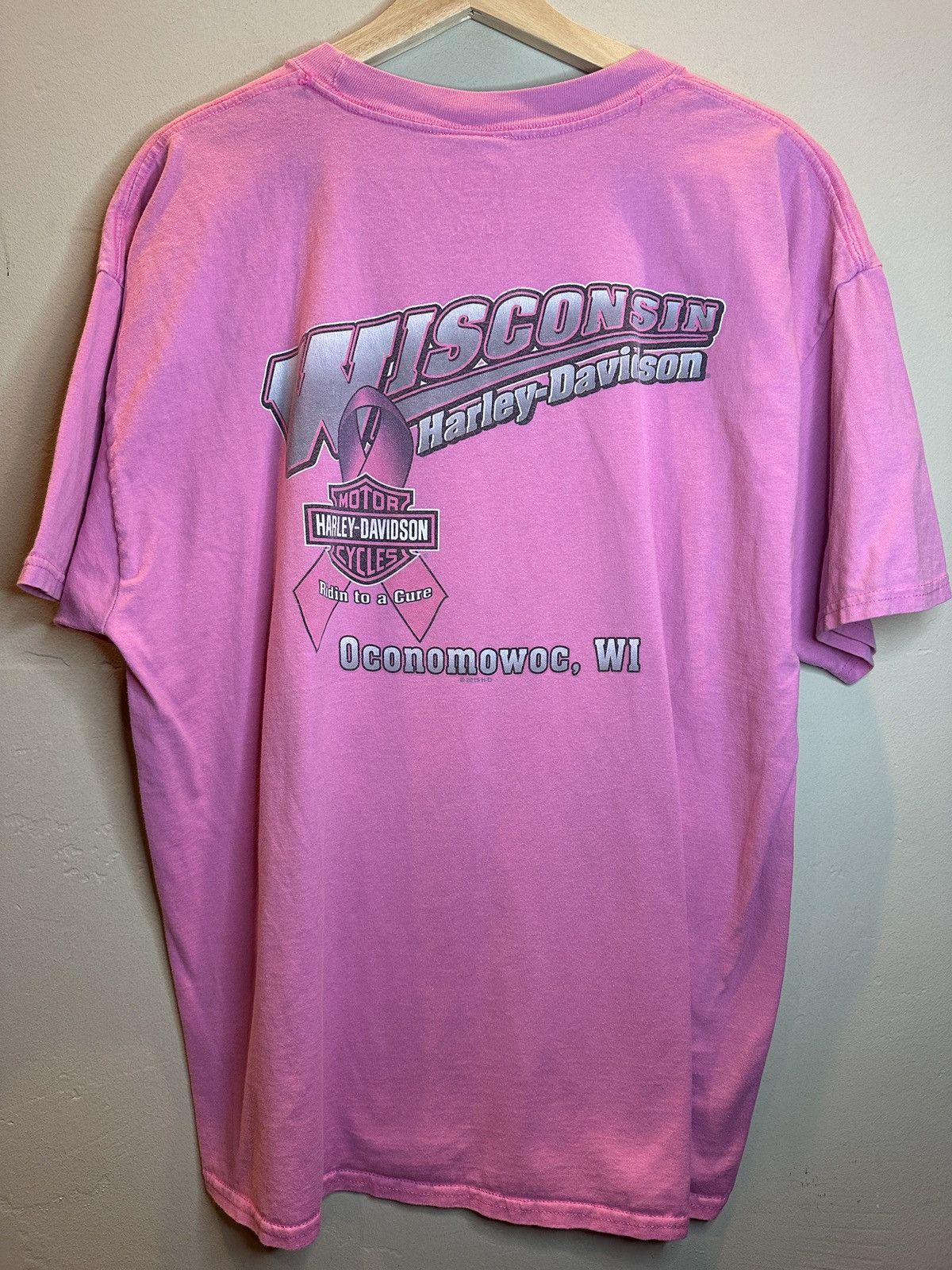 Harley Davidson RARE* VTG Harley Davidson Breast Cancer Cure Wisconsin Shirt Size US XL / EU 56 / 4 - 2 Thumbnail