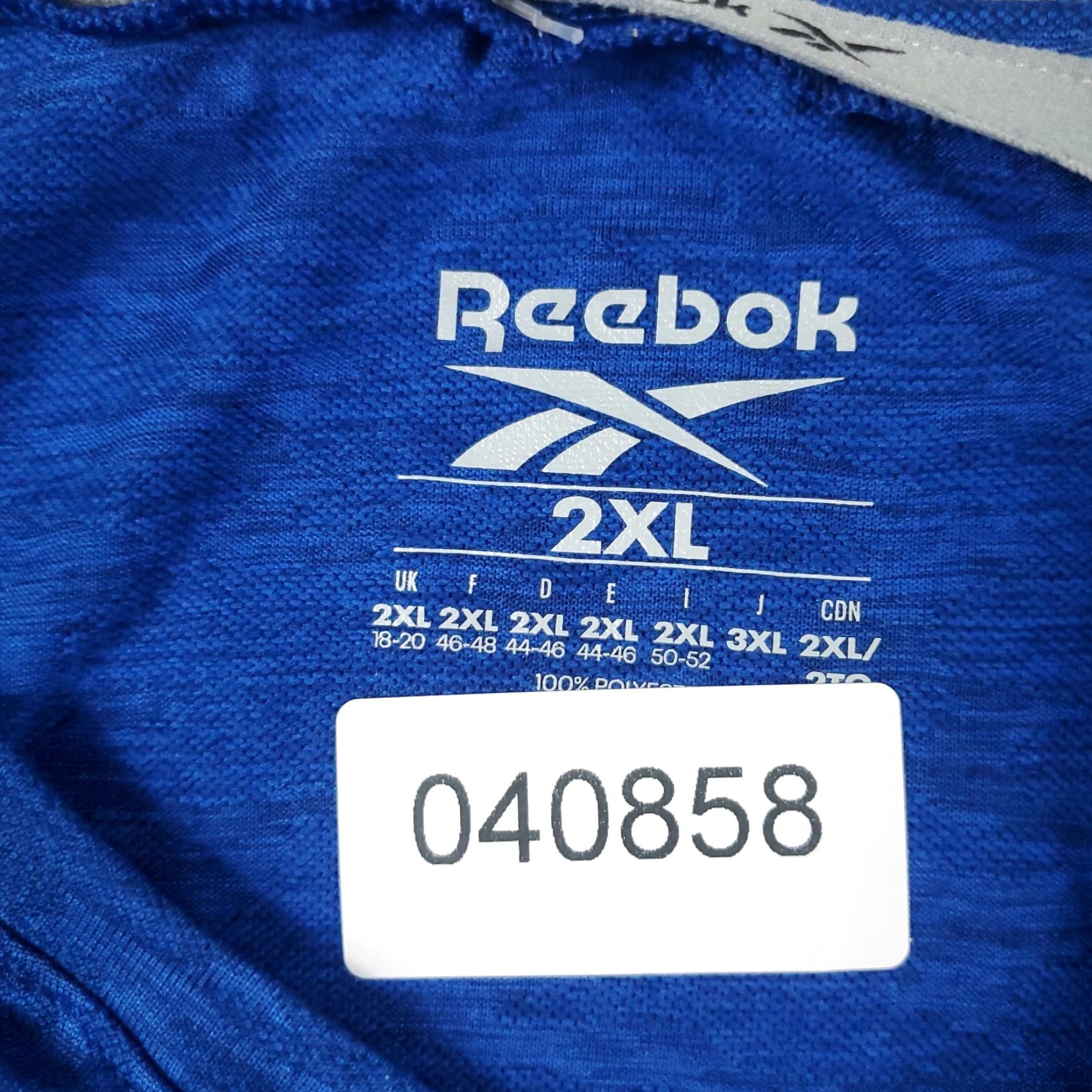 Reebok Reebok Shirt Mens 2XL Blue Logo Short Sleeve Crew Neck Cotton Blend Adult Vintage No Size US XXL / EU 58 / 5 - 7 Thumbnail