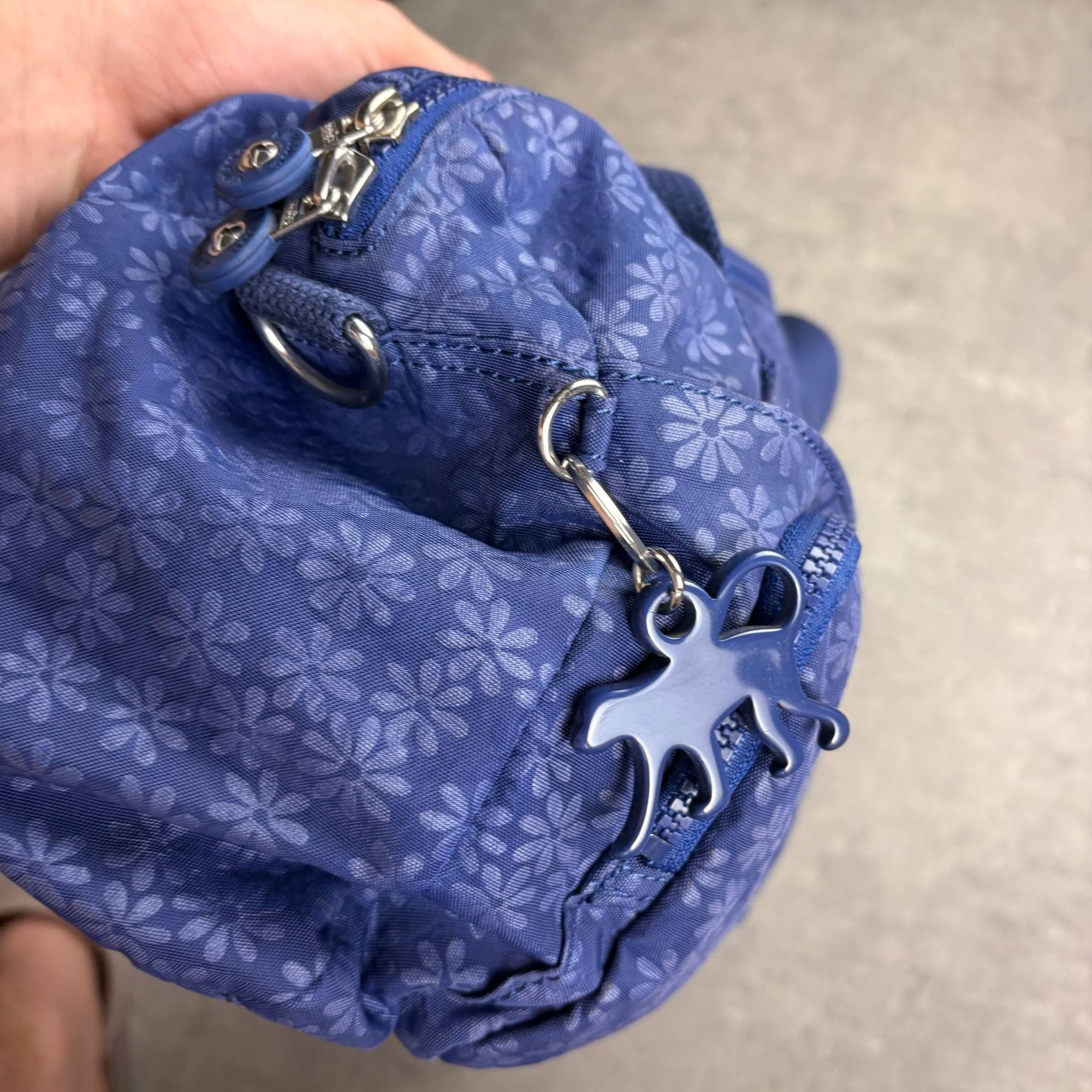 Other Kipling Blue Floral Nylon Tote Bag With Double Handles & Mul Size ONE SIZE - 4 Thumbnail