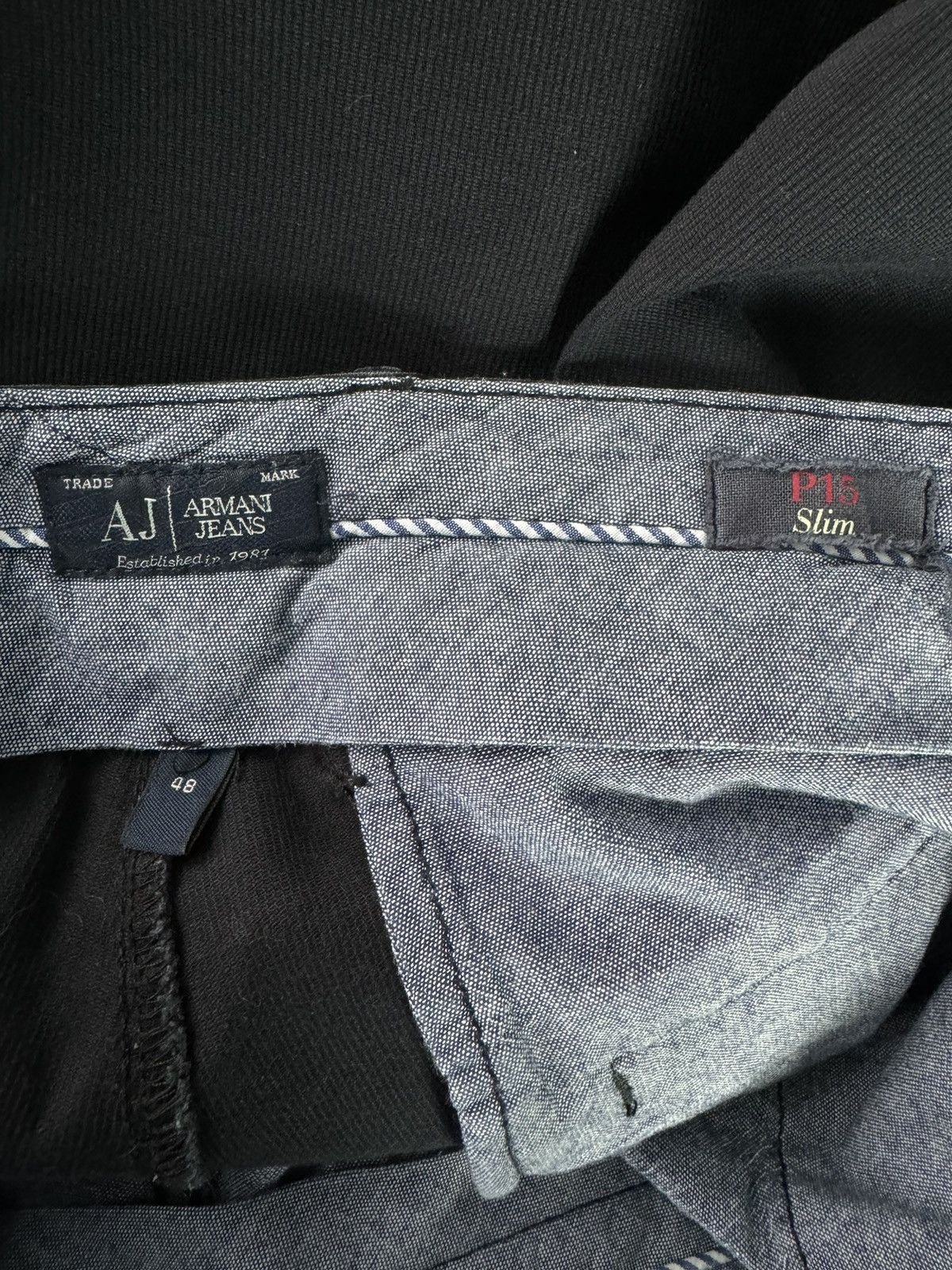 Armani Armani Jeans Slim Fit PS15 Navy Cotton Pants Size US 32 / EU 48 - 16 Thumbnail