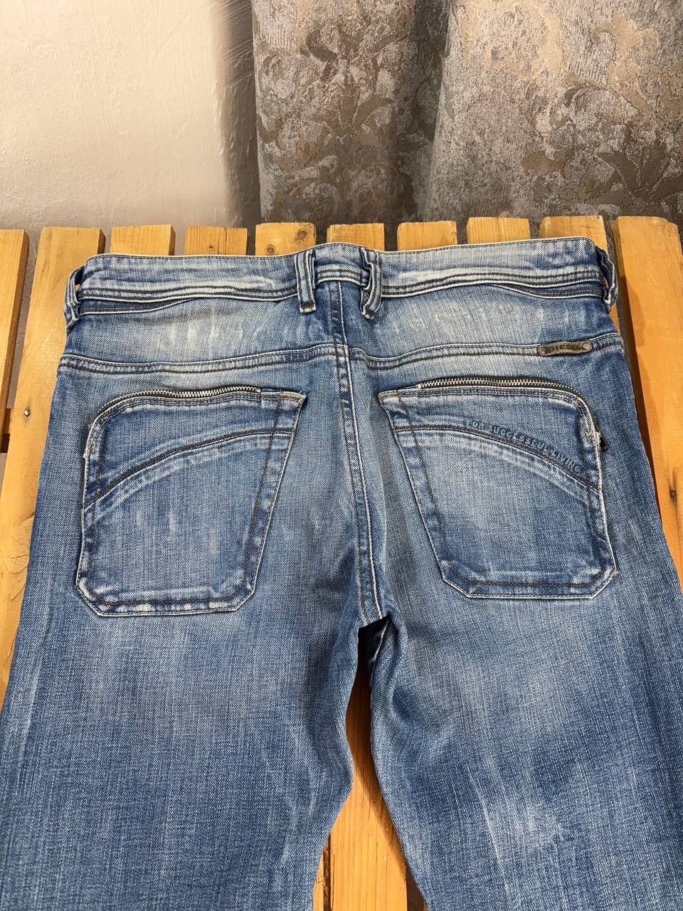 Diesel Diesel Poiak Selvedge Washed Lampo Zip Pockets Denim Jeans Size US 31 - 7 Thumbnail