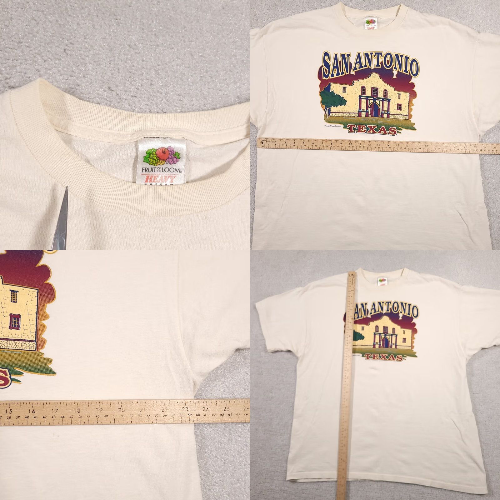 Fruit Of The Loom VINTAGE San Antonio Texas Shirt 2XL Graphic Tee Novelty Grunge Nike Size US XXL / EU 58 / 5 - 8 Thumbnail