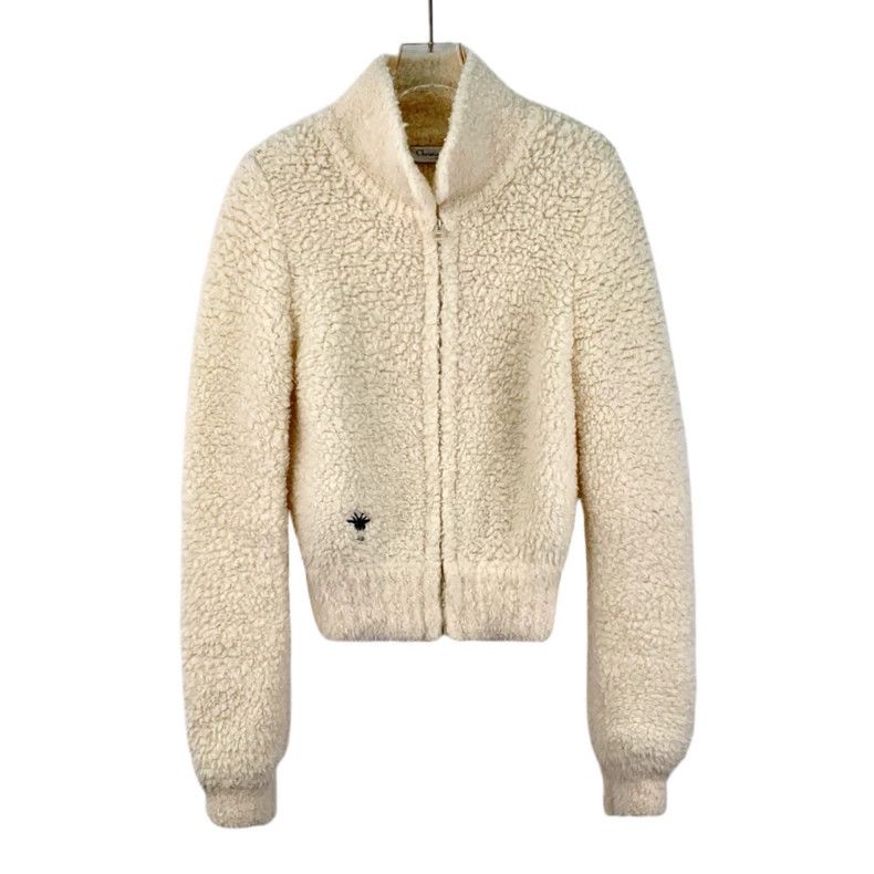 Dior Dior Beige bee embroidered wool zipper long-sleeved jacket Size XS / US 0-2 / IT 36-38 - 1 Thumbnail