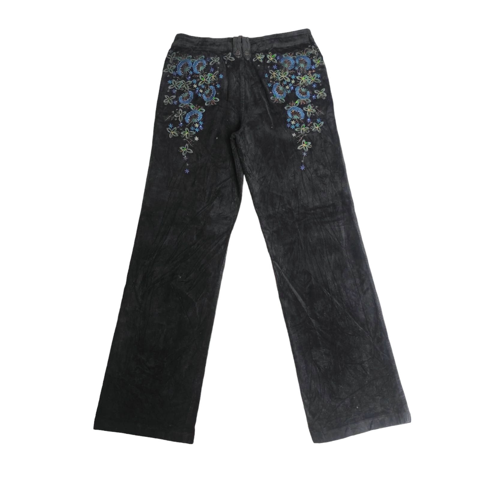 If Six Was Nine Flare Georgia Childe Corduroy Embroidered Pants Size US 30 / EU 46 - 1 Thumbnail