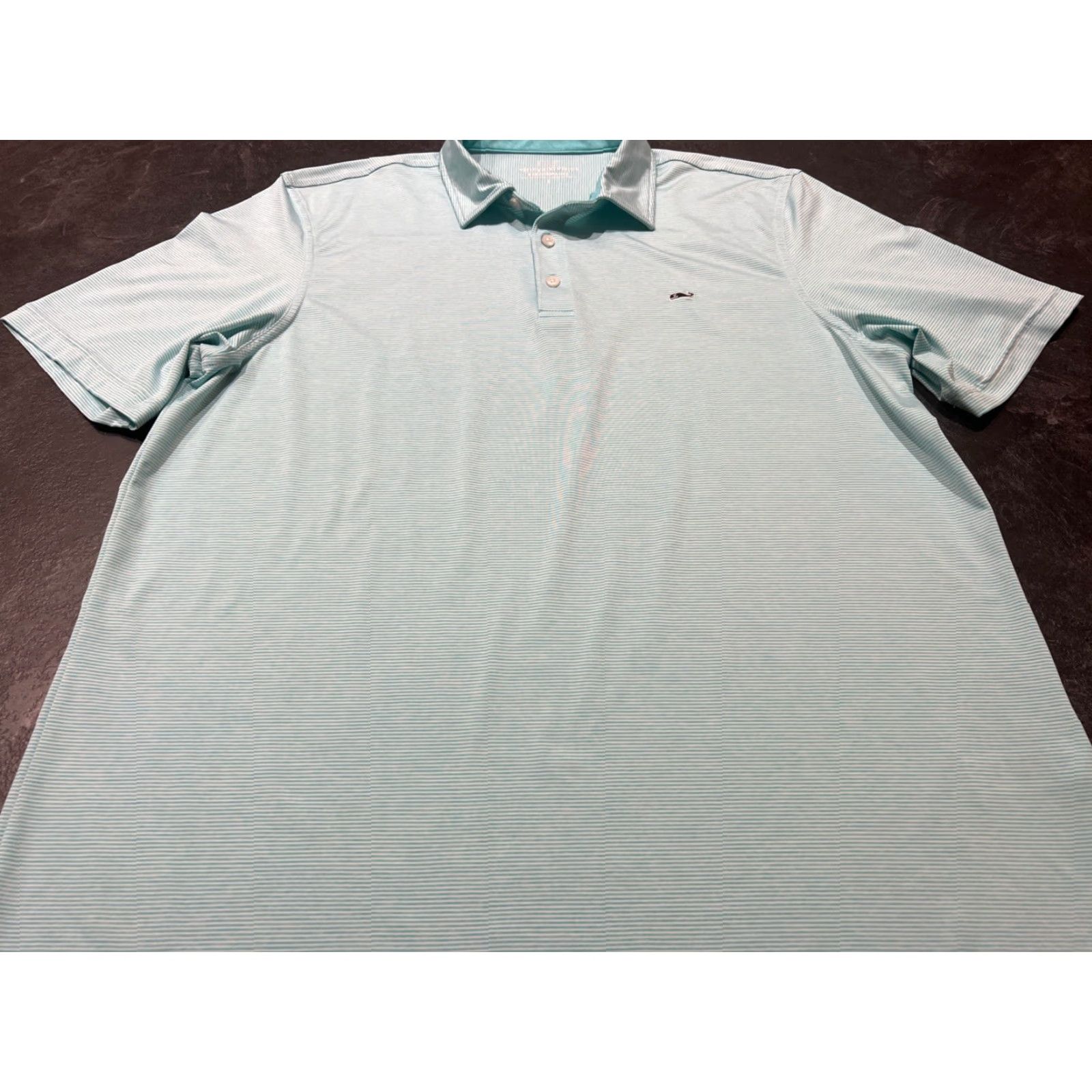 Vineyard Vines VINEYARD VINES Performance Polo Shirt Men’s Large Blue Striped Whale Golf Activewear Size US L / EU 52-54 / 3 - 2 Thumbnail
