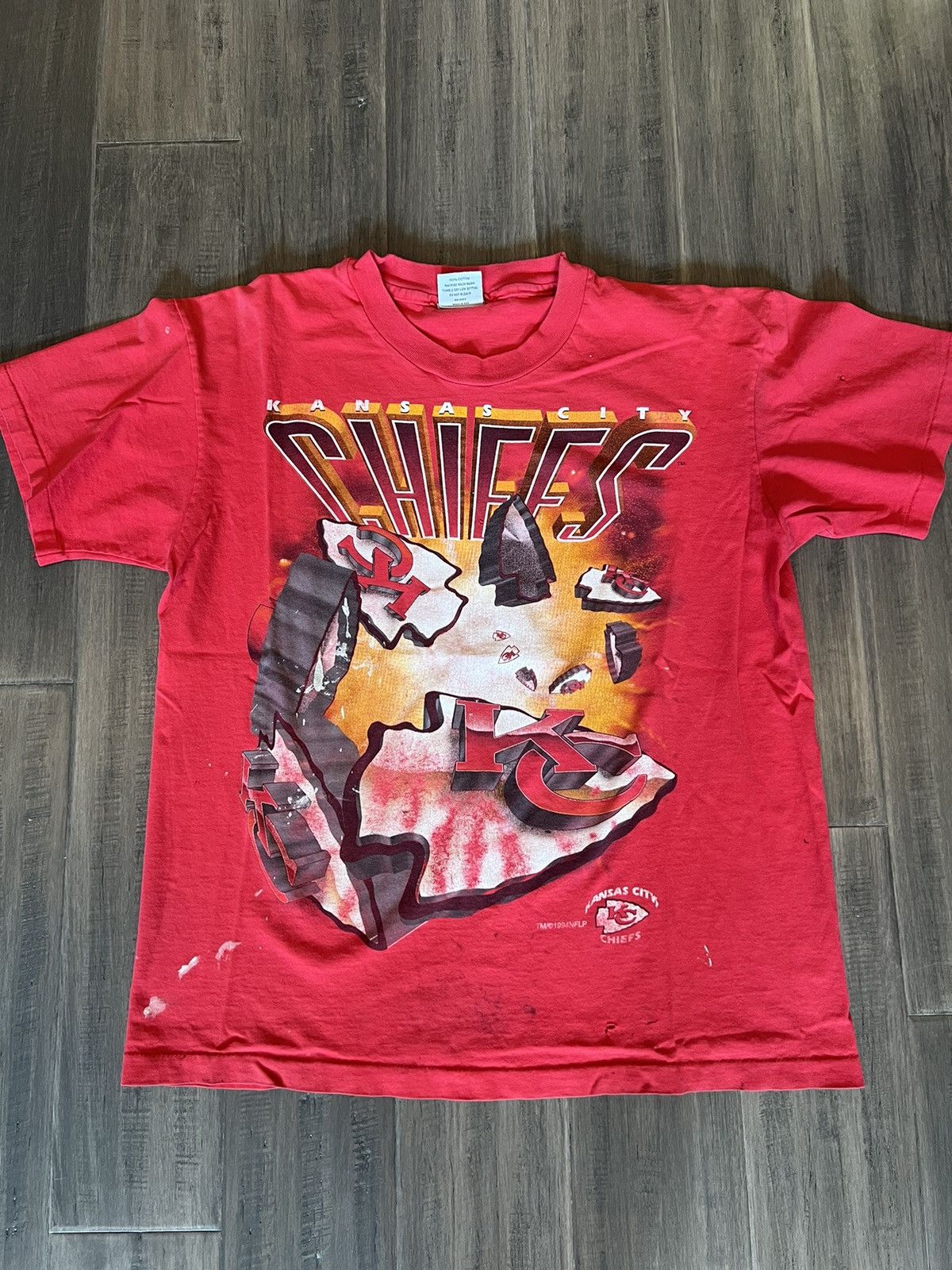 NFL × Vintage 1994 Kansas City Chiefs Explosion Tee Size US L / EU 52-54 / 3 - 1 Thumbnail