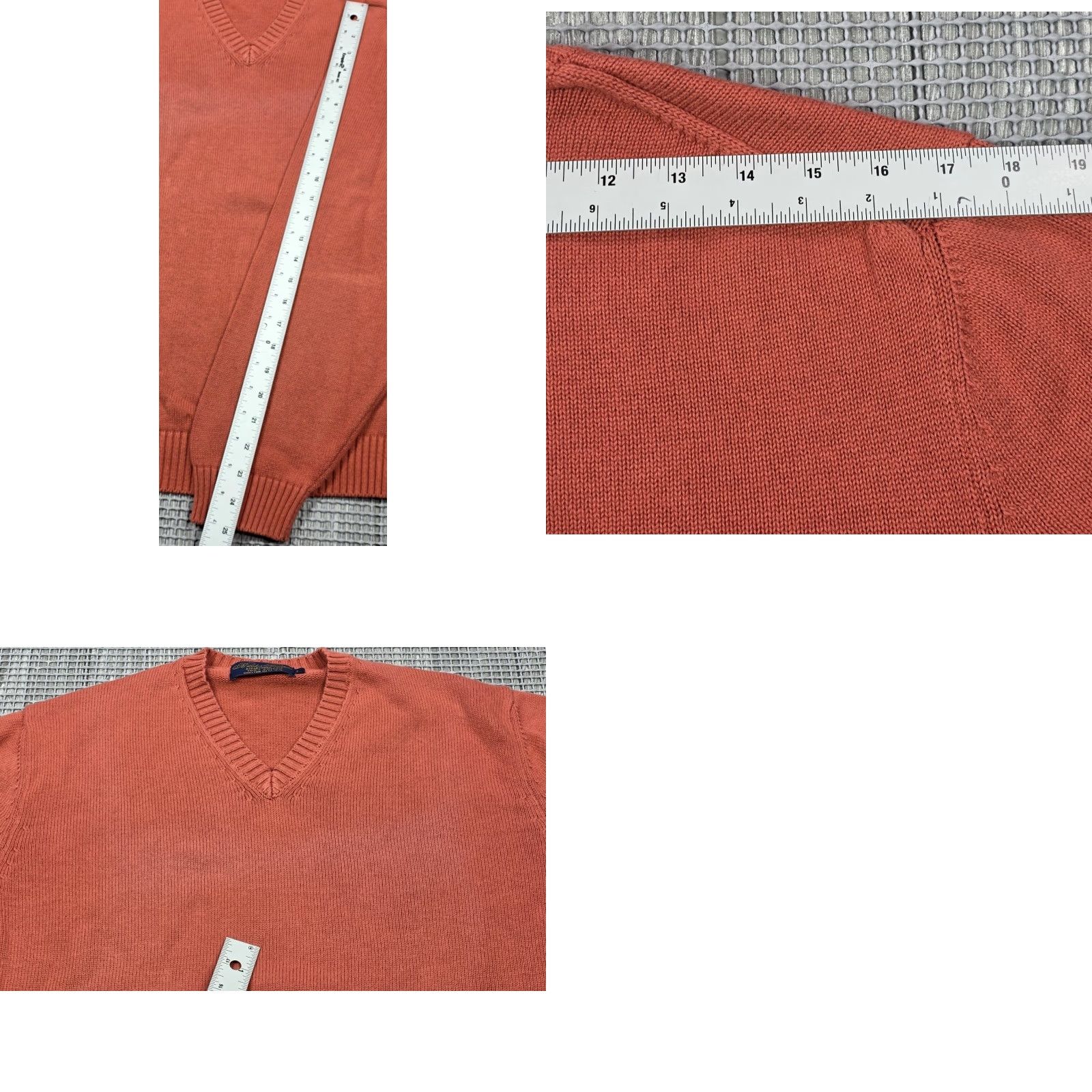 Brooks Brothers VTG Brooks Brothers Peach Cotton V-Neck Knit Long Sleeve Sweater Mens L USA Made Size US L / EU 52-54 / 3 - 9 Thumbnail