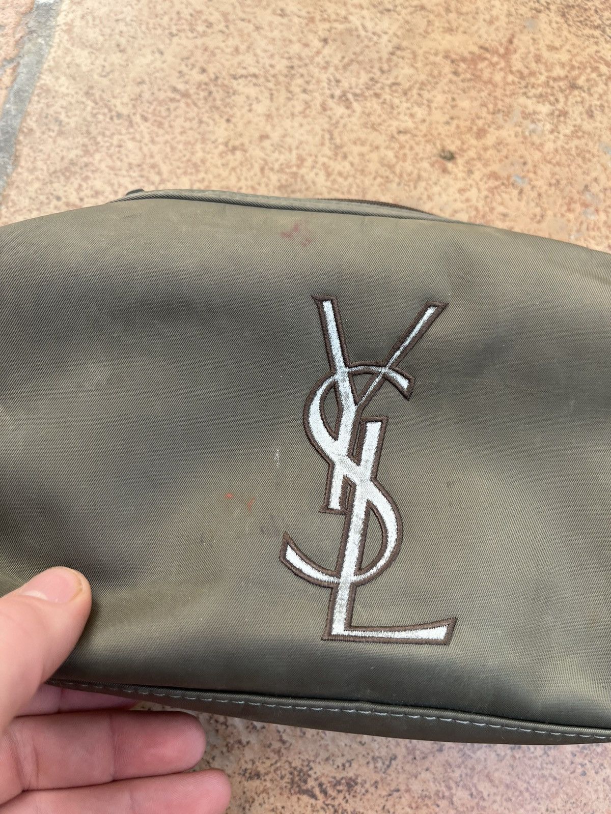 Yves Saint Laurent 🖤 YSL (Yves Saint Laurent) Khaki/Olive Pouch / Makeup Bag Size ONE SIZE - 5 Thumbnail
