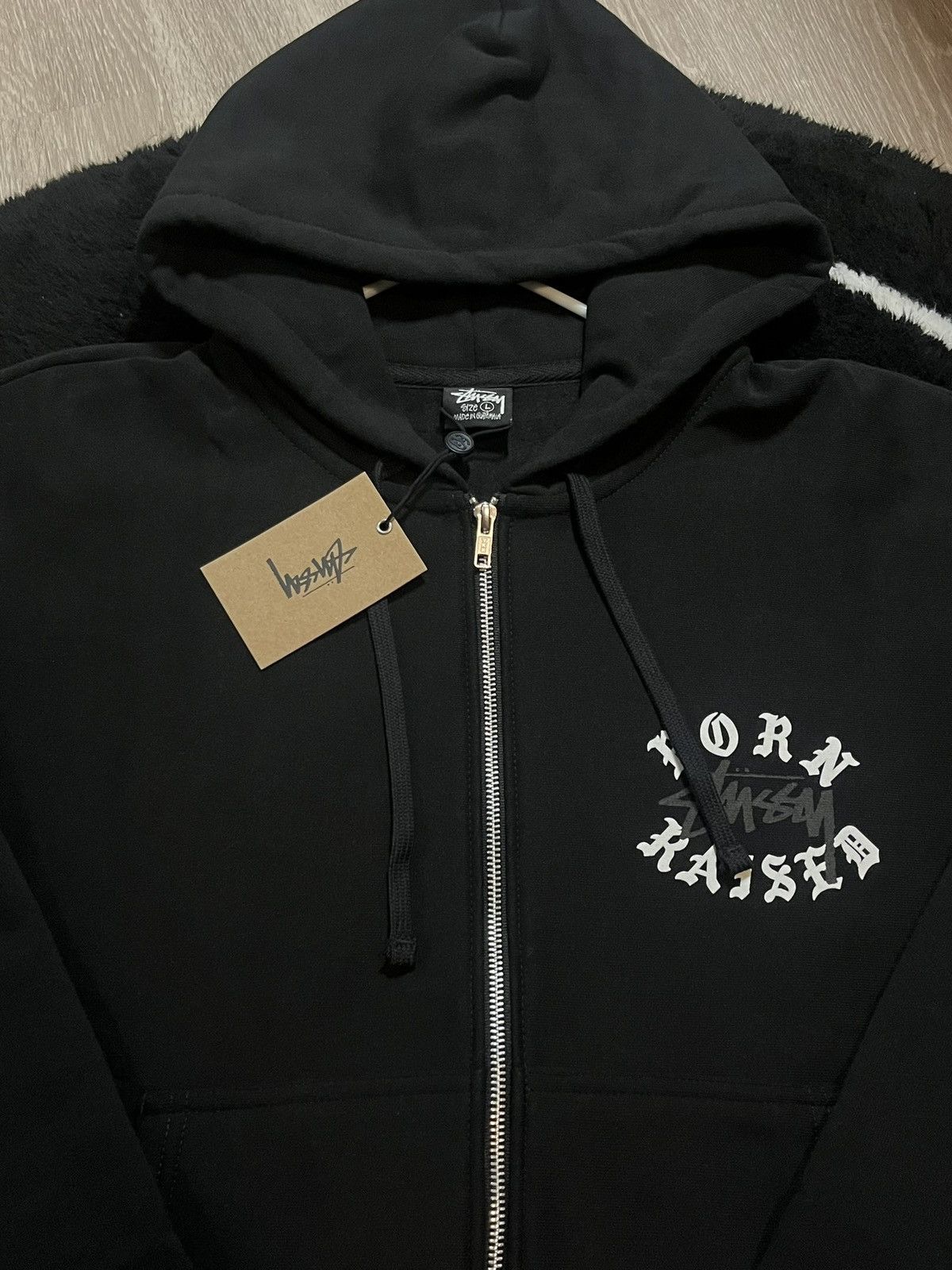 Stussy Born X Raised Full-Zip Hoodie, Black, Large