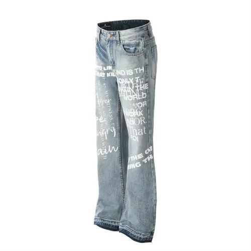VIBE Street washed distressed graffiti letter print jeans Size US 34 / EU 50 - 3 Thumbnail