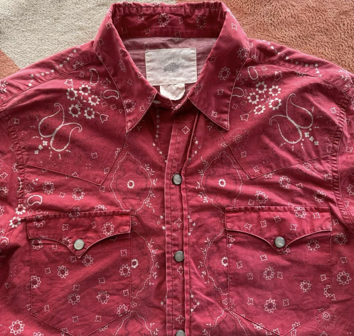 RRL Ralph Lauren RRL Ralph Lauren Double RL Red Paisley Western Shirt K22 Size US S / EU 44-46 / 1 - 2 Thumbnail