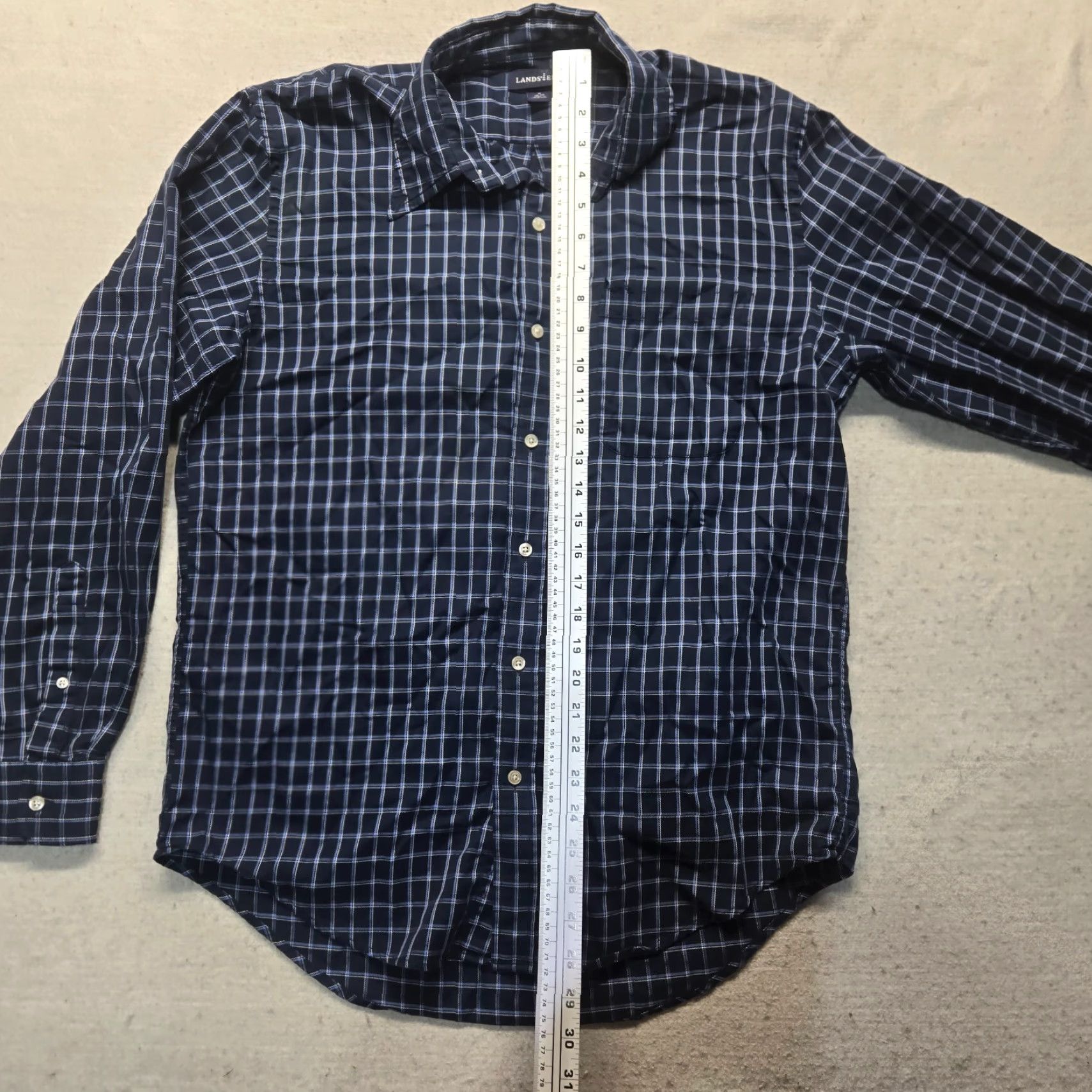 Lands' End Lands' End Black Check Long Sleeve Button Up Shirt Adult Men's Size M Medium Size US M / EU 48-50 / 2 - 6 Thumbnail