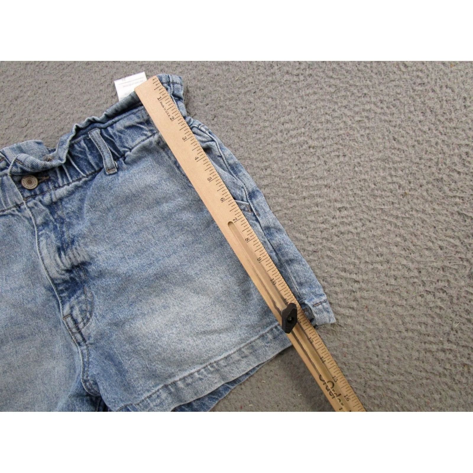 Vintage Kancan Denim Shorts Paperbag Elastic Waist Blue 29 KanCan 5-Pocket Regular Women Size 29 Jeans Summer Size 29" - 5 Thumbnail