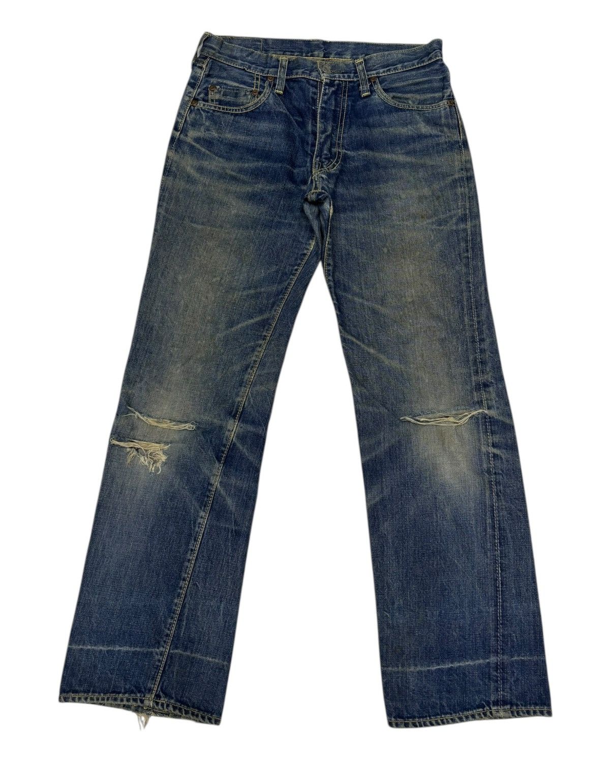 Kapital Vintage Big Stone Talon Zip Distressed Denim Jeans Size US 30 / EU 46 - 1 Thumbnail