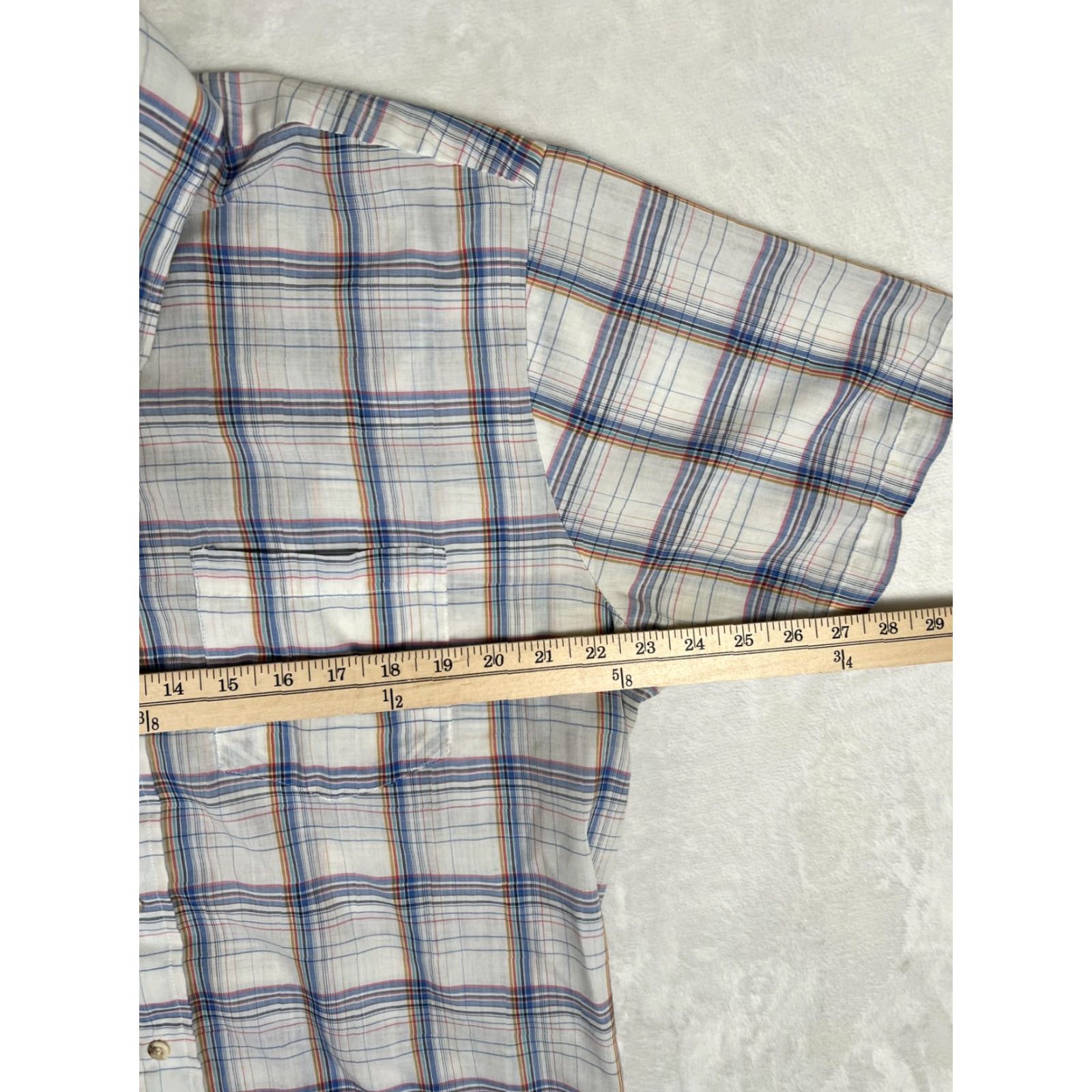 Vintage VINTAGE Mervyns Shirt Mens Large Blue Plaid Short Sleeve Button Down Made USA Size US L / EU 52-54 / 3 - 5 Thumbnail