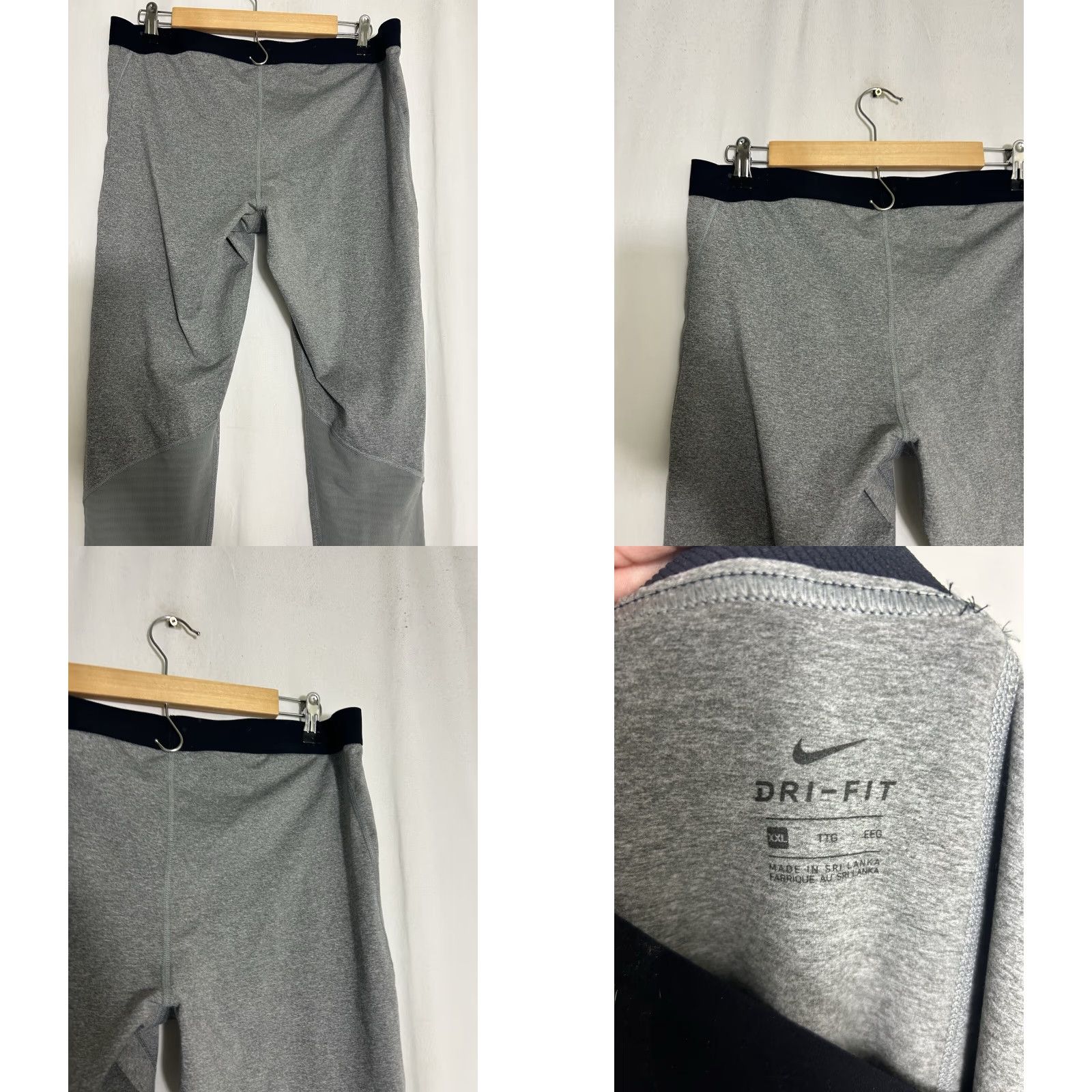 Nike Nike Dri-Fit Leggings Womens 2XL Gray Embroidered Compression Activewear Size 40" / US 18 - 8 Thumbnail